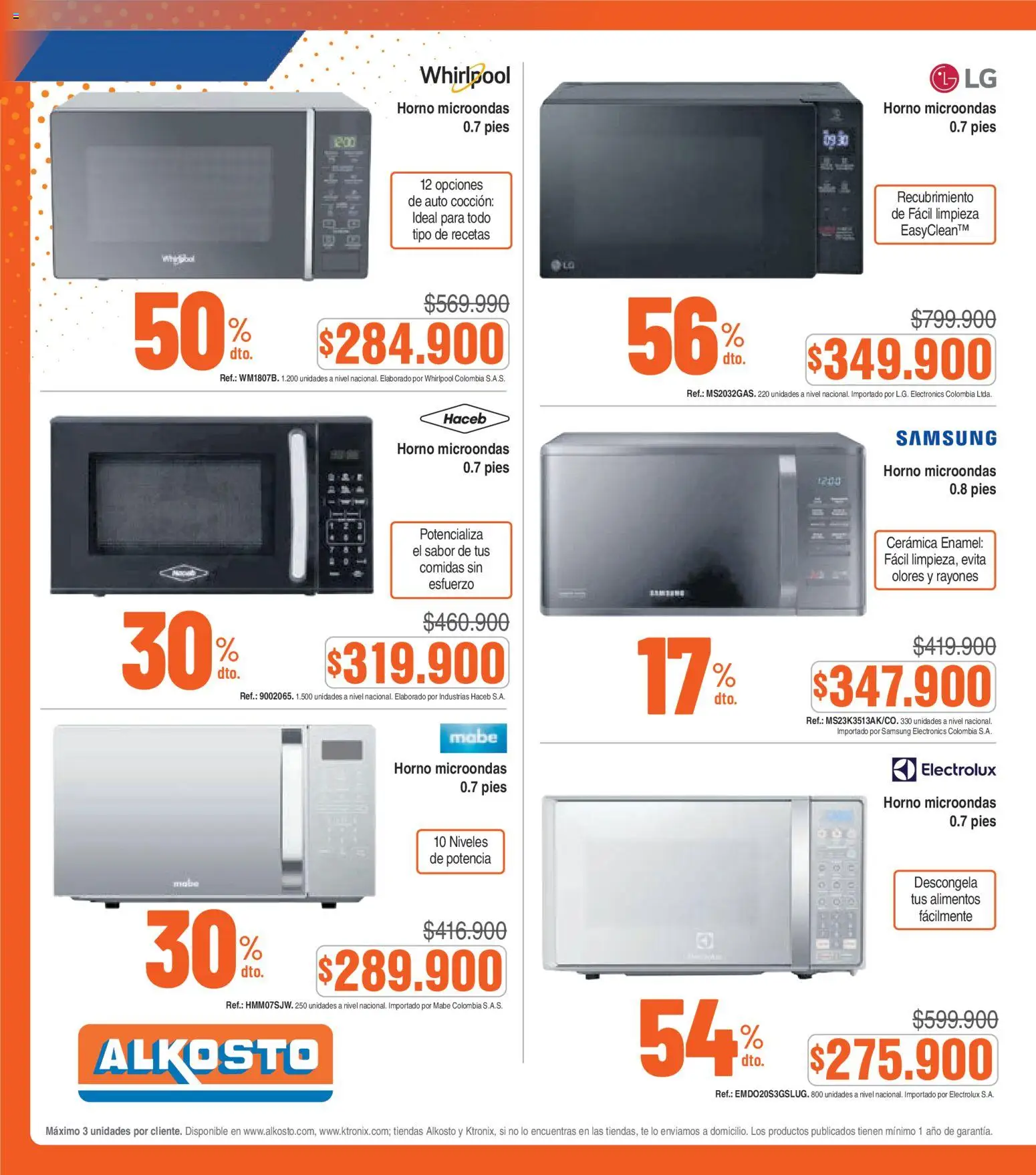 Alkosto revista - valida desde el 14.03.2026 | Página: 18 | Productos: Té, Horno, Cerámica, Microondas