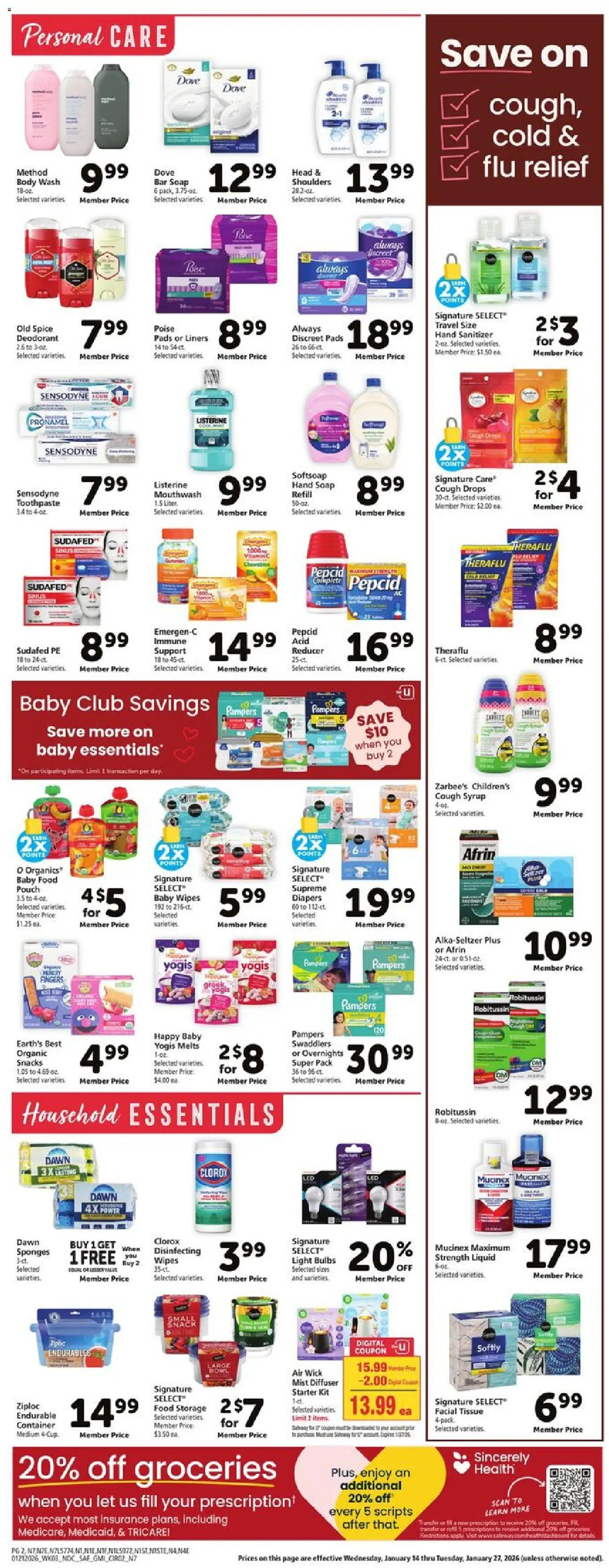 Safeway Weekly Ad - valid from 21.01.2026 | Page: 8 | Products: Toothpaste, Mouthwash, Pads, Bar Soap