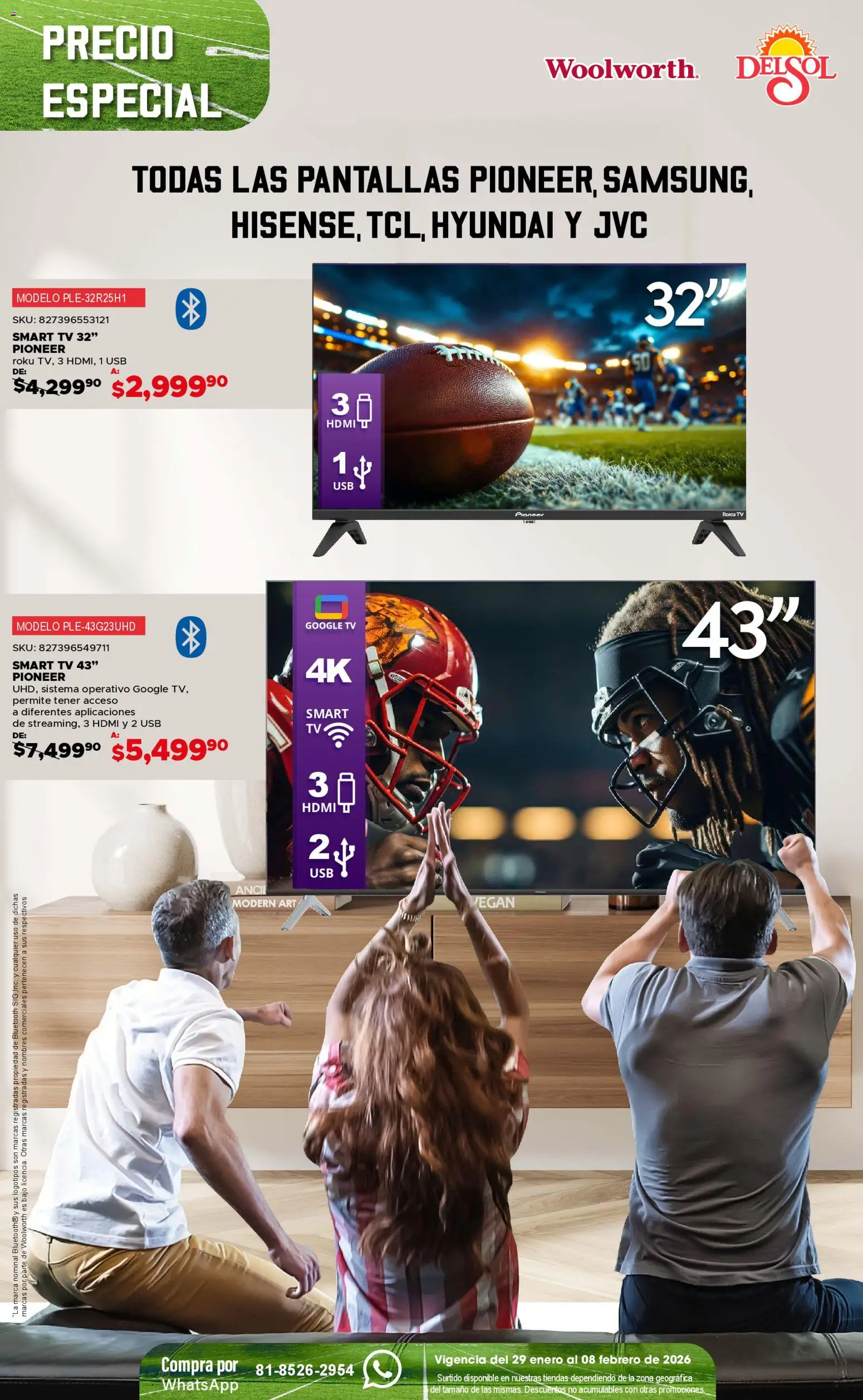 Nuevas ofertas de Del Sol y Woolworth válidas en toda la República Mexicana desde el 29.01.2026. ¡Encuentra las mejores ofertas en Del Sol y Woolworth catálogo Ofertas de Campeonato! | Página: 2 | Productos: Usb, Pantallas