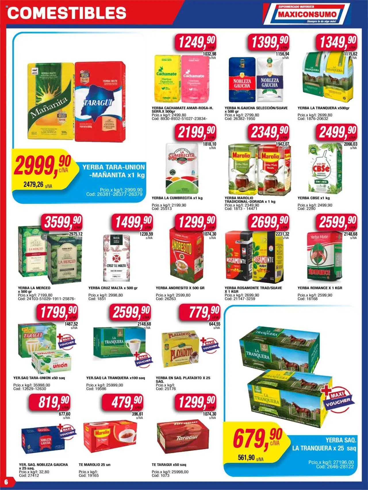 Maxiconsumo ofertas │ válido desde el 04.08.2025 | Página: 6 | Productos: Mate, Yerba, Mate cocido, Cava