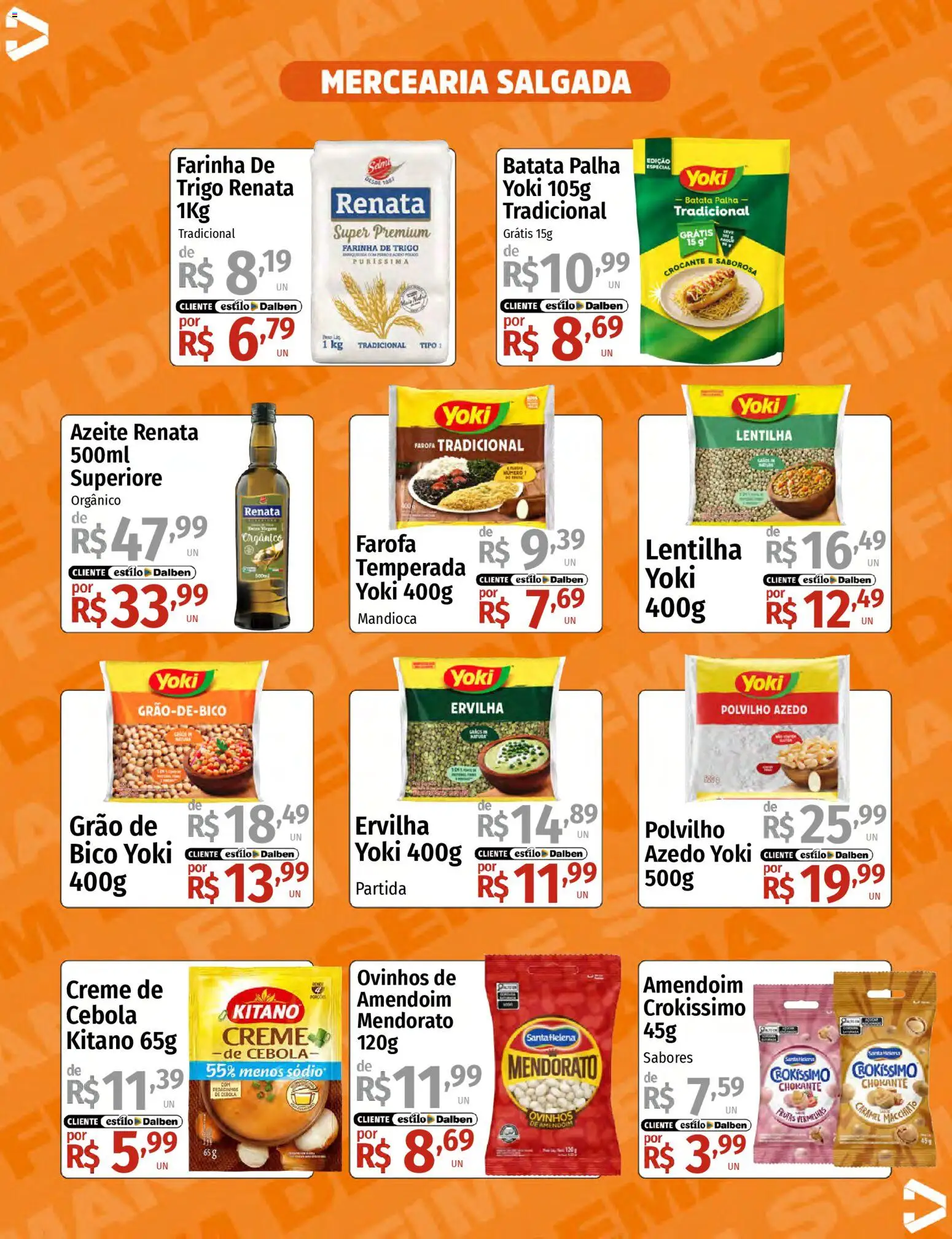 Supermercado Dalben Folheto - válido de 10.04.2026 | Página: 9 | Produtos: Polvilho, Batata, Farofa, Azeite