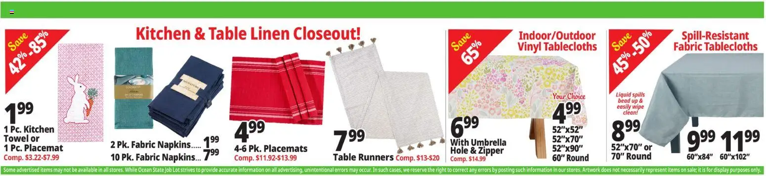 Ocean State Job Lot Weekly Ad - valid from 26.02.2026 | Page: 6 | Products: Table, Umbrella