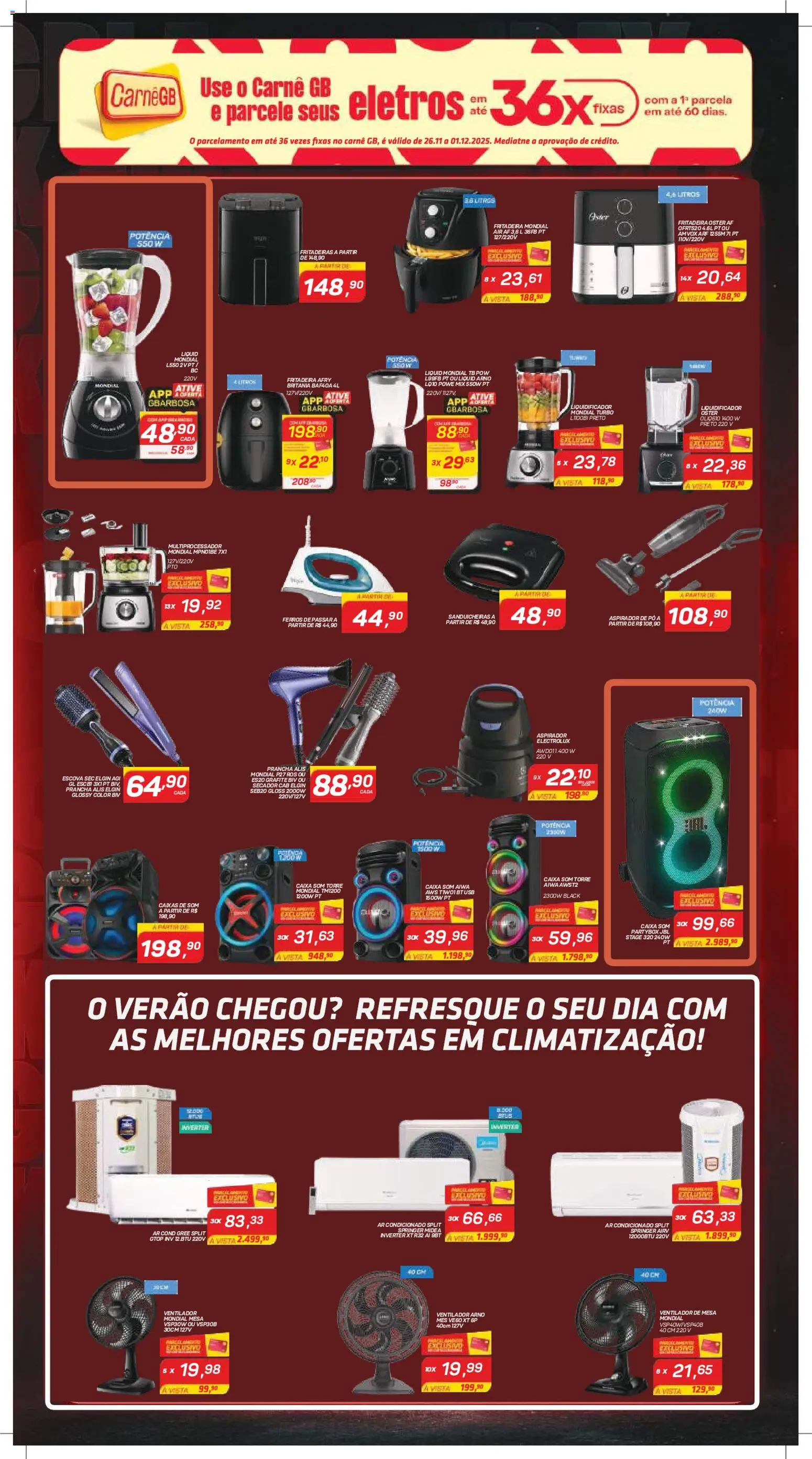 Gbarbosa Folheto - válido de 26.11.2025 | Página: 3 | Produtos: Secador, Liquidificador, Mesa, Sanduíche