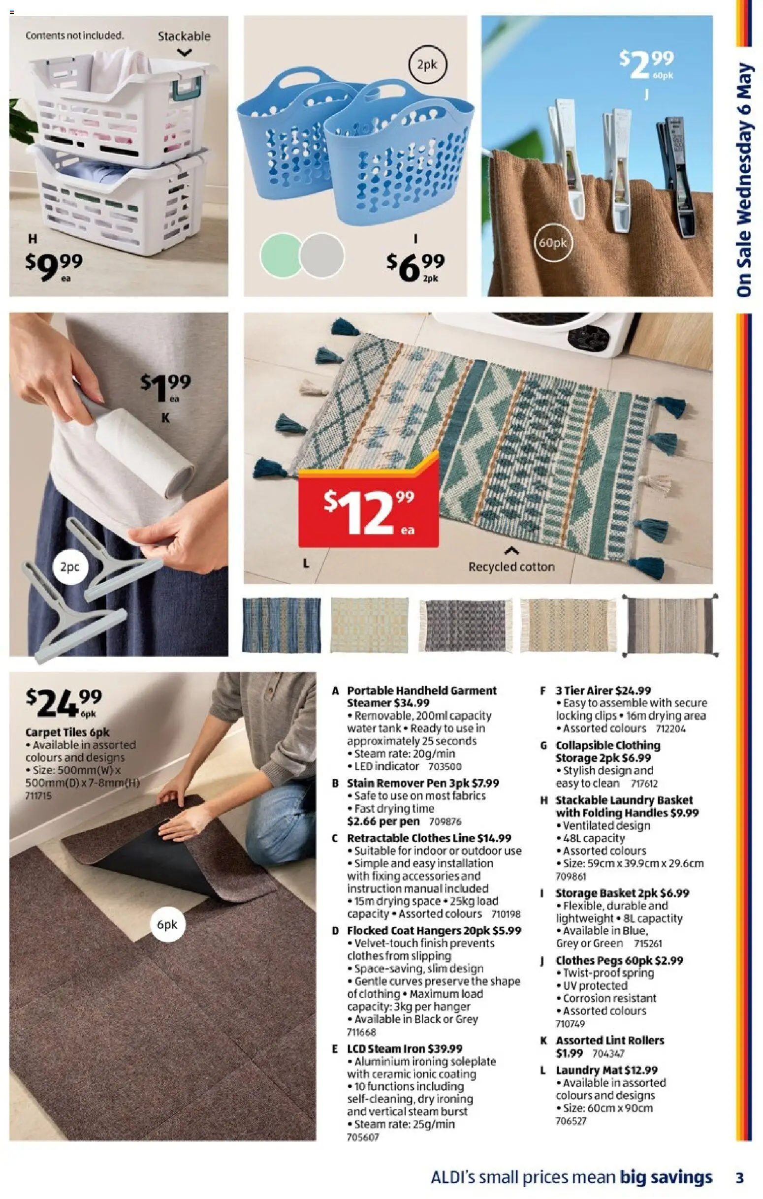 Aldi catalogue - valid from 06.05.2026 | Page: 3 | Products: Stain remover, Coat, Water, Accessories