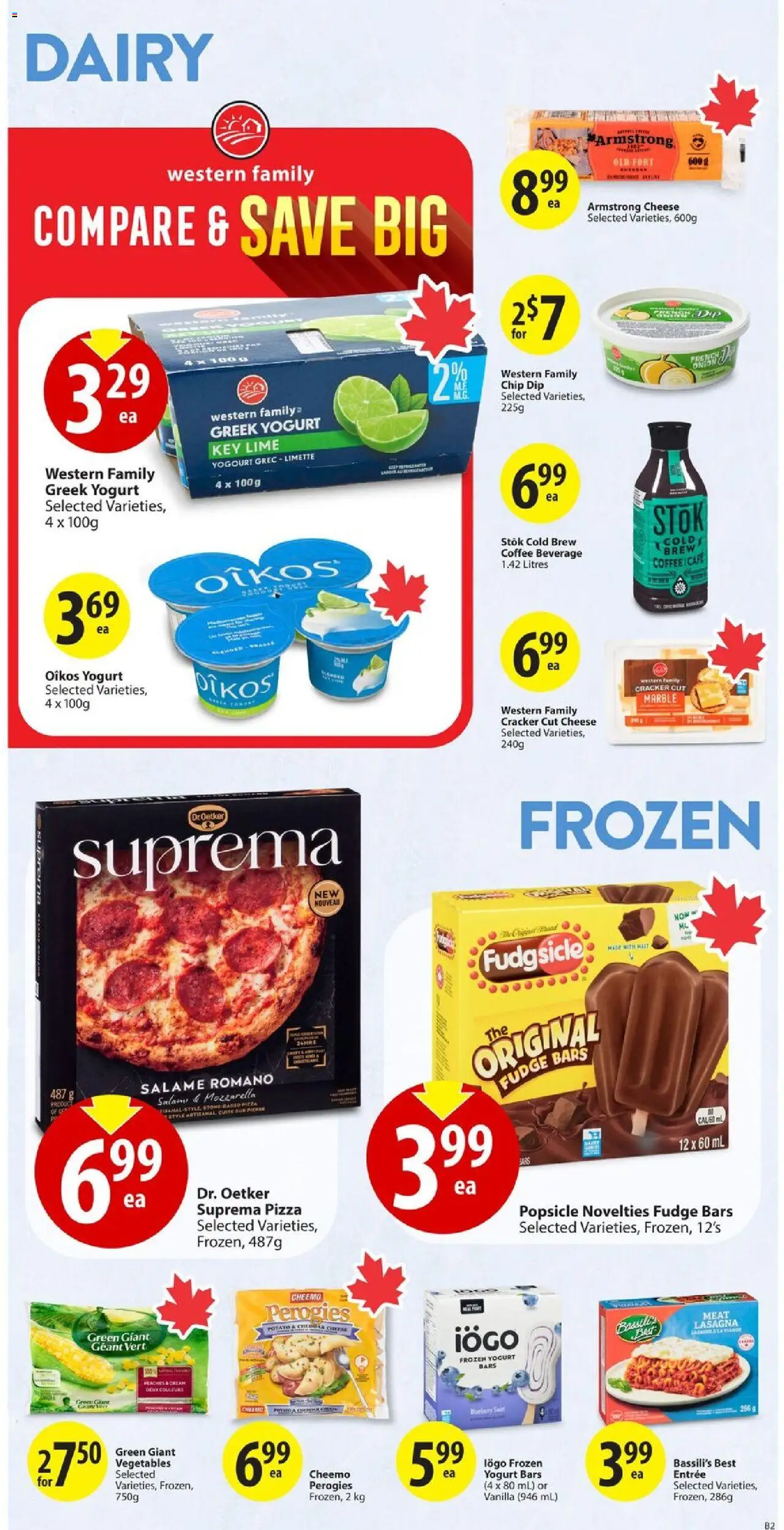 Save on foods flyer valid from 31.07.2025 | Page: 22 | Products: Cream, Yogurt, Coffee, Pizza