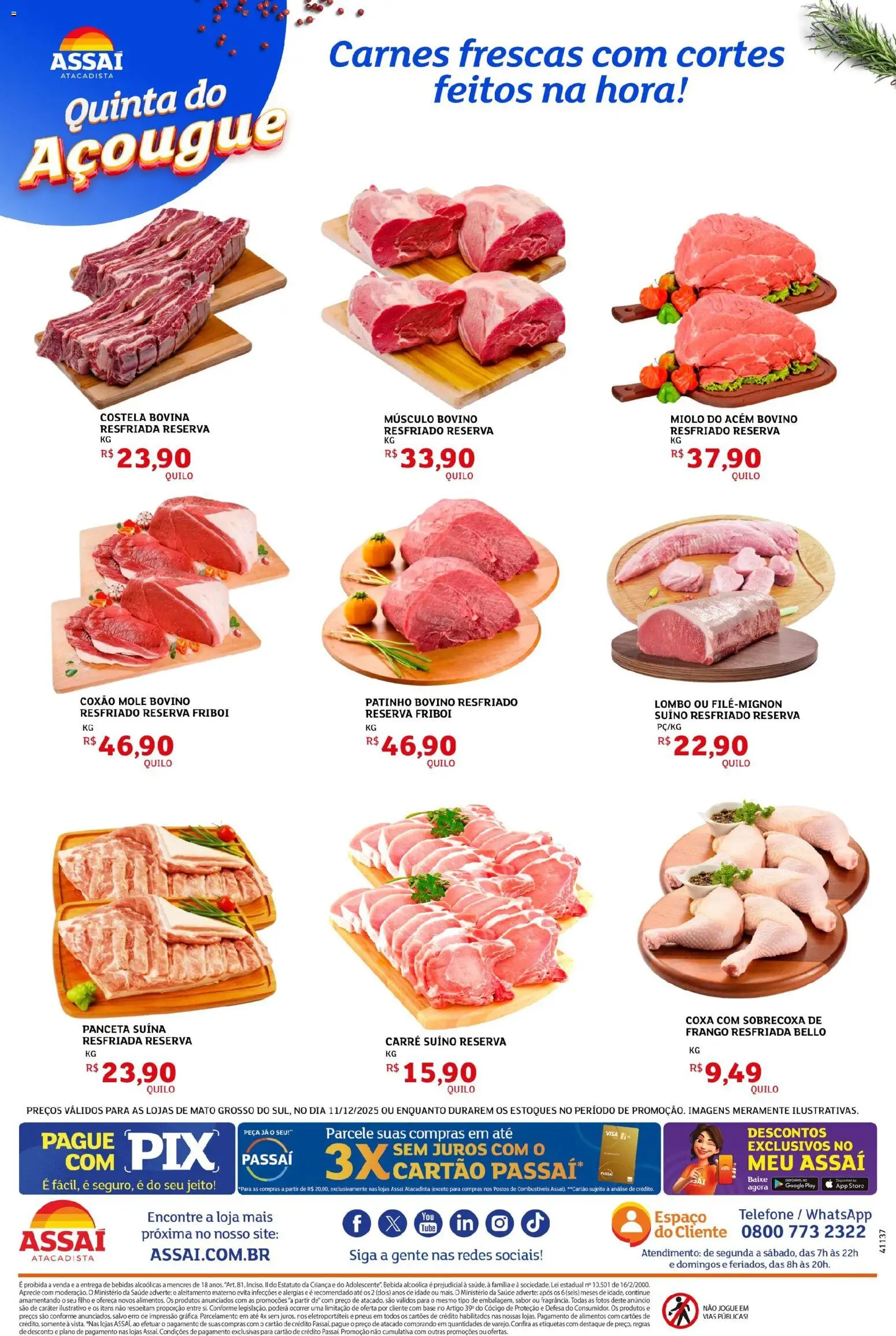 Assaí Atacadista Folheto - válido de 11.12.2025 | Página: 2 | Produtos: Acém, Lombo, Telefone, Frango