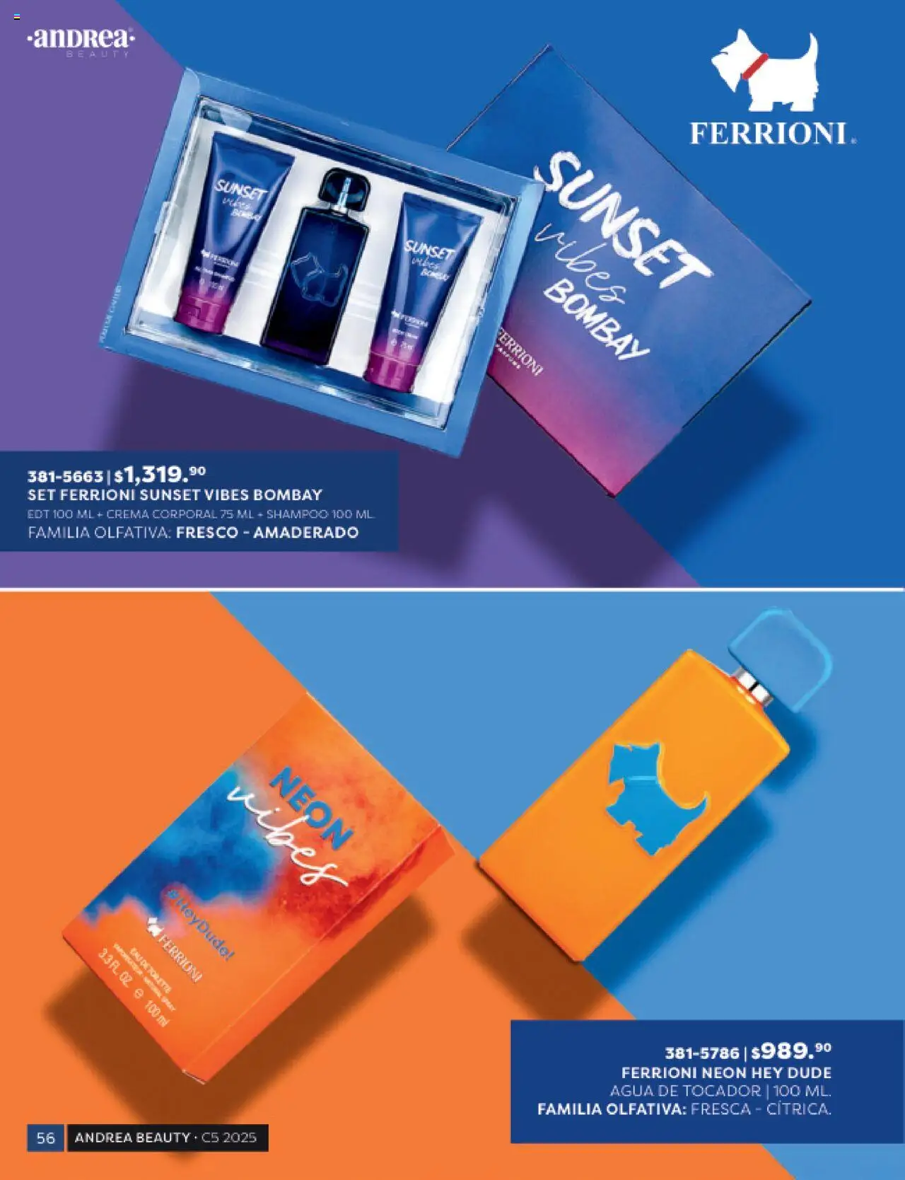 Nuevas ofertas de Andrea válidas en toda la República Mexicana desde el 24.08.2025. ¡Encuentra las mejores ofertas en Andrea - Catálogo Beauty Campaña 5! | Página: 56 | Productos: Crema, Agua, Crema corporal