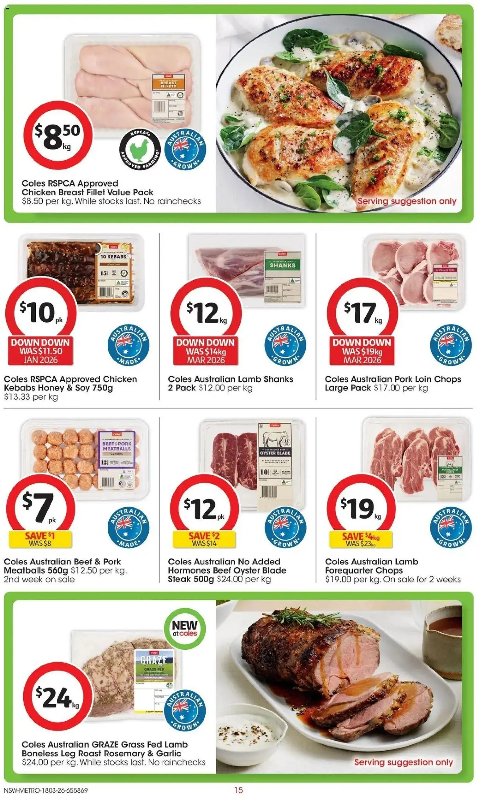 Coles catalogue - valid from 17.03.2026 | Page: 15 | Products: Honey, Pork, Lamb, Beef