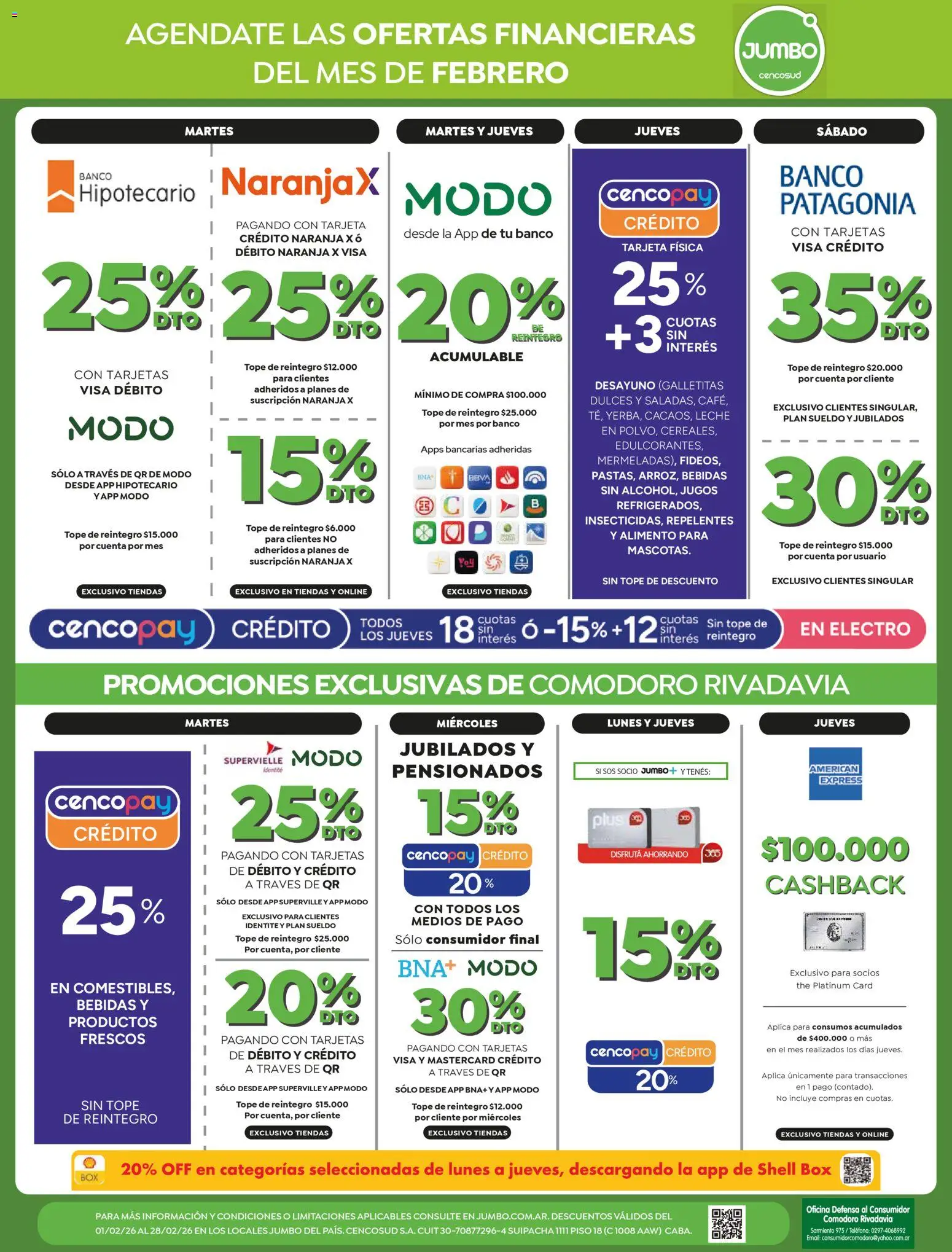 Jumbo - Ofertas | Comodoro │ válido desde el 23.02.2026 | Página: 3 | Productos: Teléfono, Banco, Galletitas, Leche