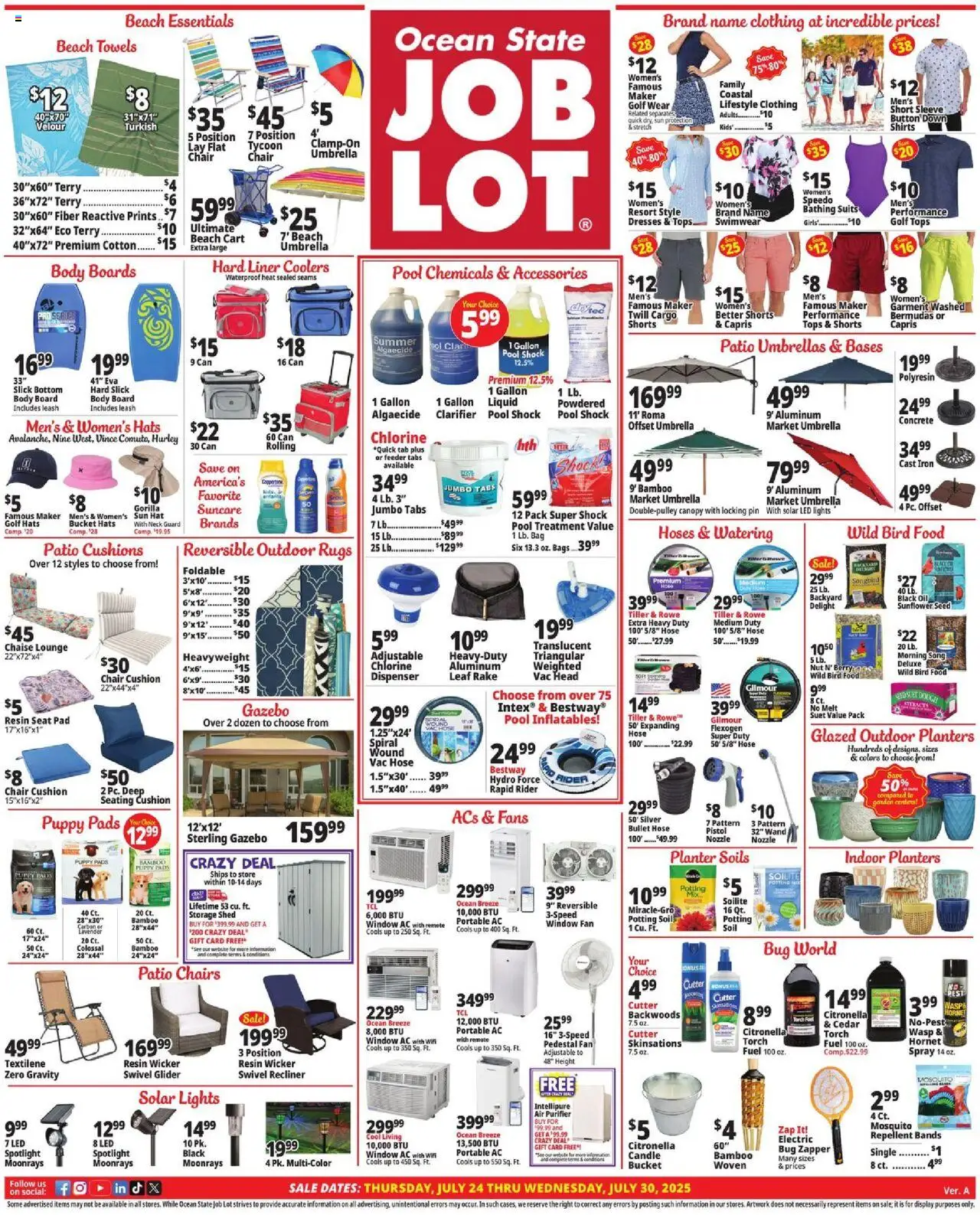 Ocean State Job Lot Weekly Ad - valid from 24.07.2025 | Page: 1 | Products: Swivel, Pin, Fan, Air purifier
