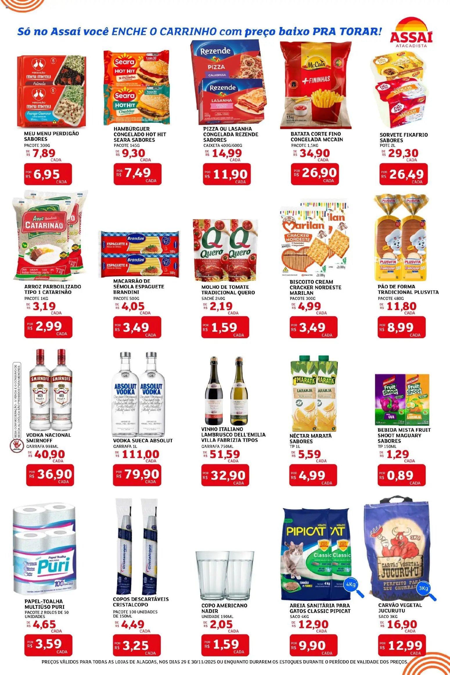 Assaí Atacadista Folheto - válido de 29.11.2025 | Página: 2 | Produtos: Vinho, Cheddar, Hambúrguer, Copos