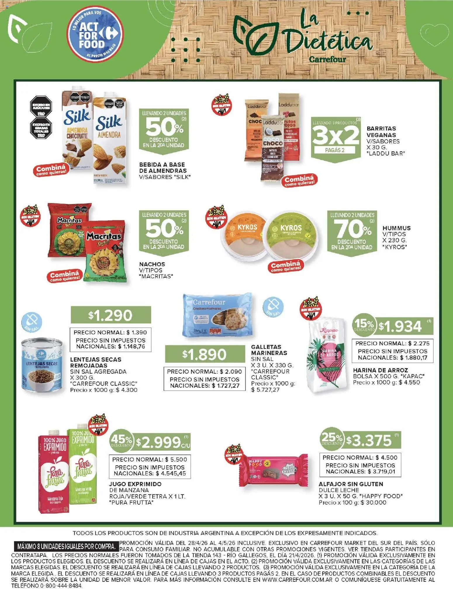 Carrefour ofertas │ válido desde el 28.04.2026 | Página: 43 | Productos: Harina, Alfajor, Cacao, Galletas