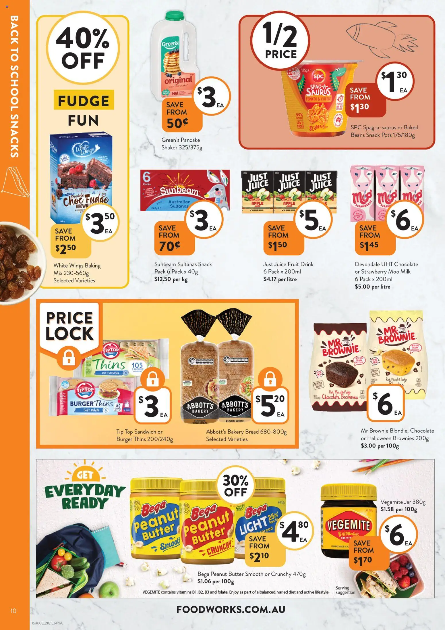 Foodworks catalogue - valid from 21.01.2026 | Page: 10 | Products: Light, Milk, Bread, Vegemite