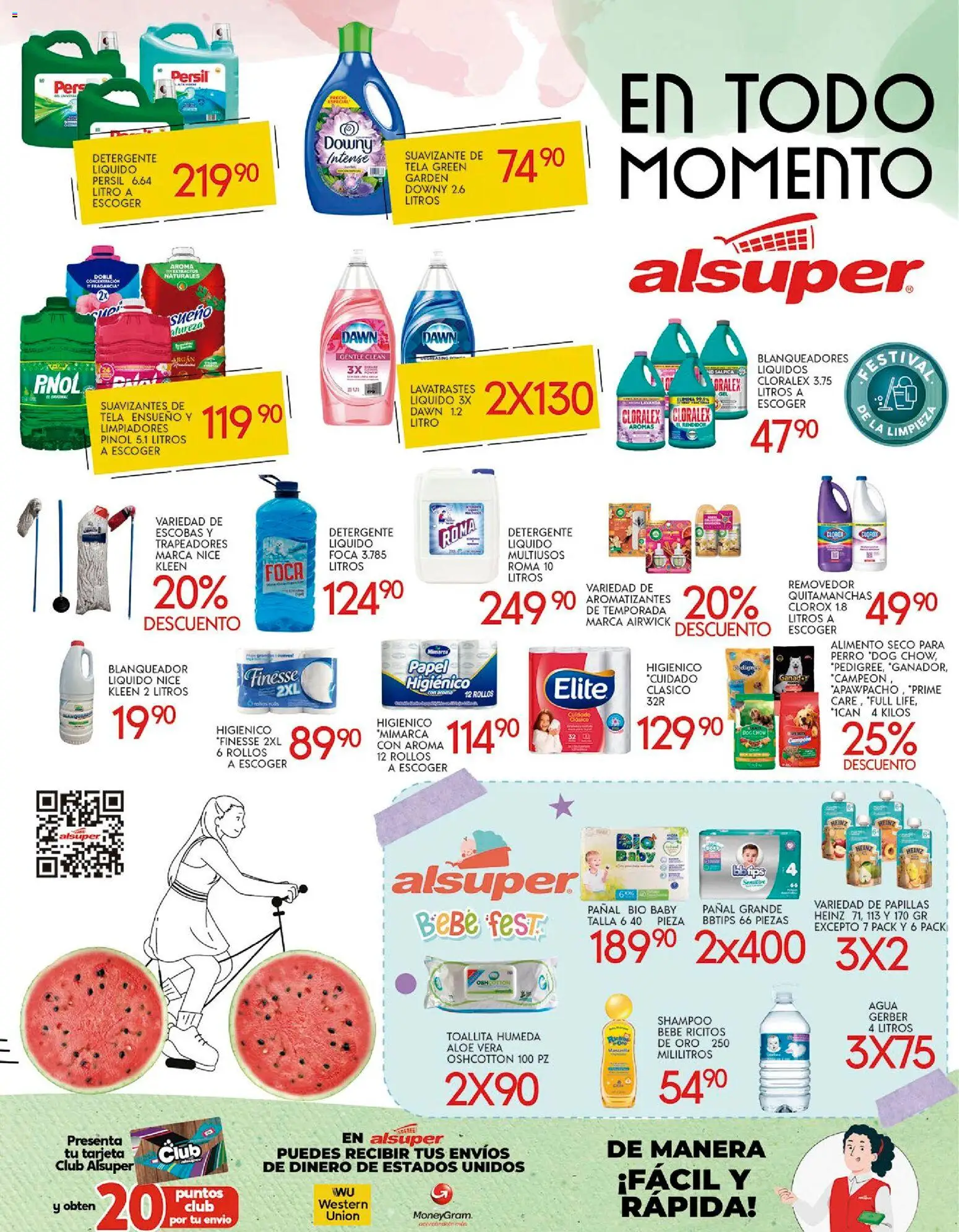Nuevas ofertas de Alsuper válidas en toda la República Mexicana desde el 28.10.2025. ¡Encuentra las mejores ofertas en Alsuper folleto Saltillo! | Página: 8 | Productos: Quitamanchas, Detergente, Agua, Suavizante