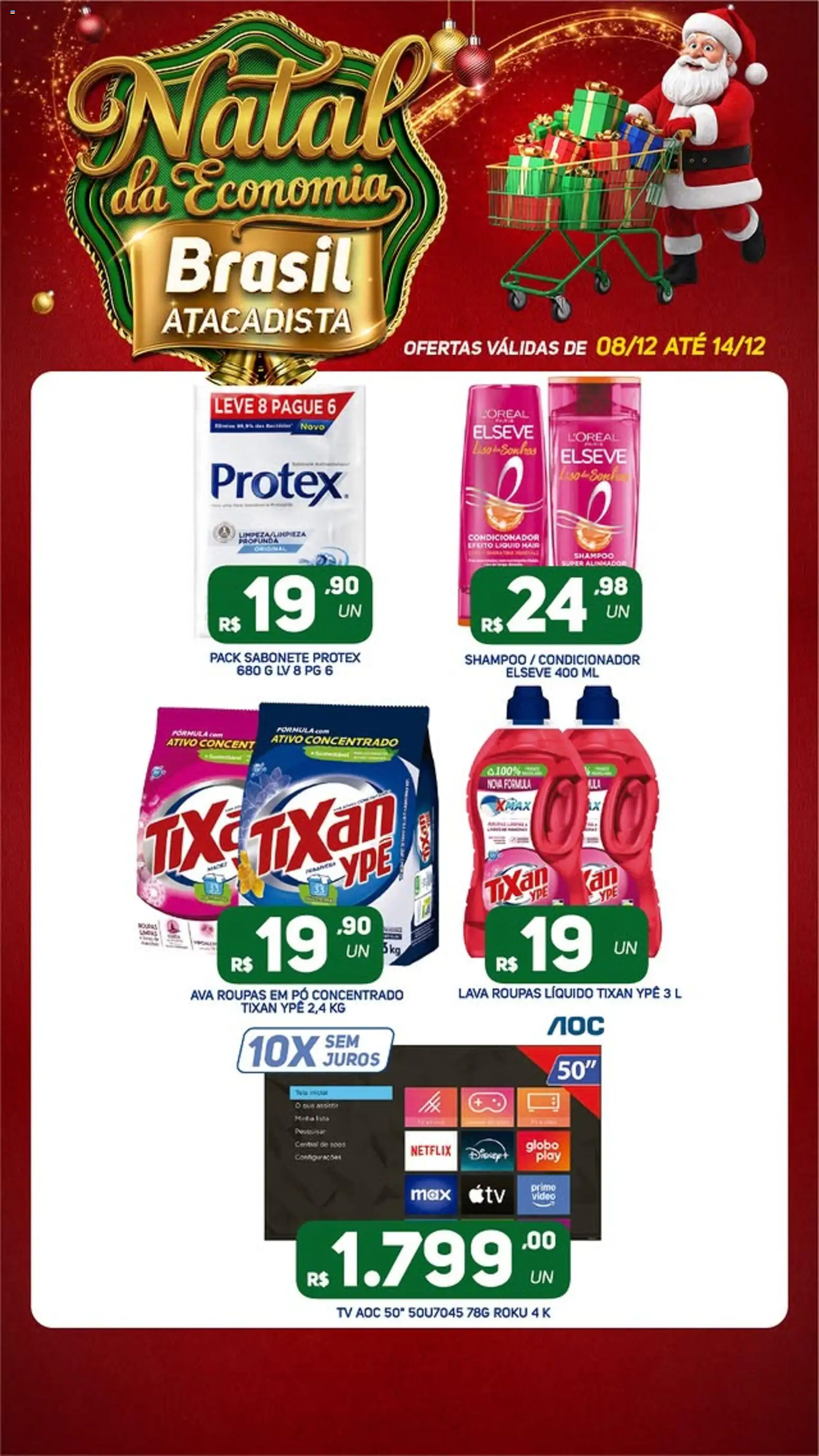 Brasil Atacadista Folheto - válido de 08.12.2025 | Página: 4 | Produtos: Shampoo, Tv, Sabonete, Vídeo