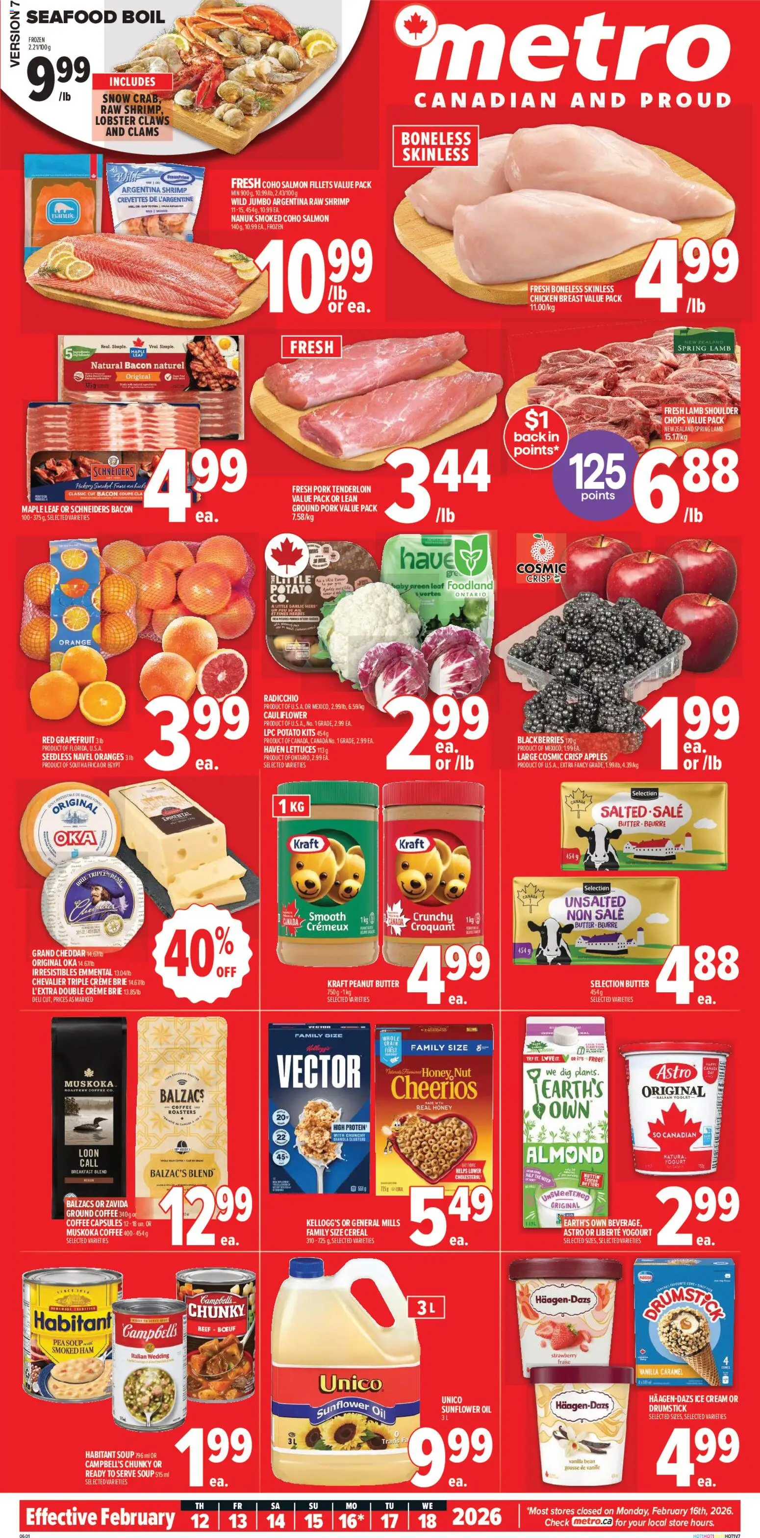 Metro flyer valid from 12.02.2026 | Page: 2 | Products: Ice cream, Ham, Chicken, Pork