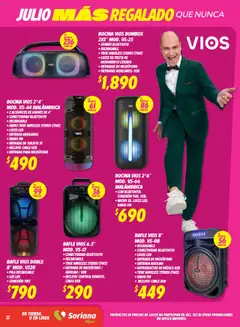 Nuevas ofertas de Soriana válidas en toda la República Mexicana desde el 17.07.2025. ¡Encuentra las mejores ofertas en Soriana - Julio Regalado Híper Nacional! | Página: 22 | Productos: Radio, Cable USB, Bocina, Pila