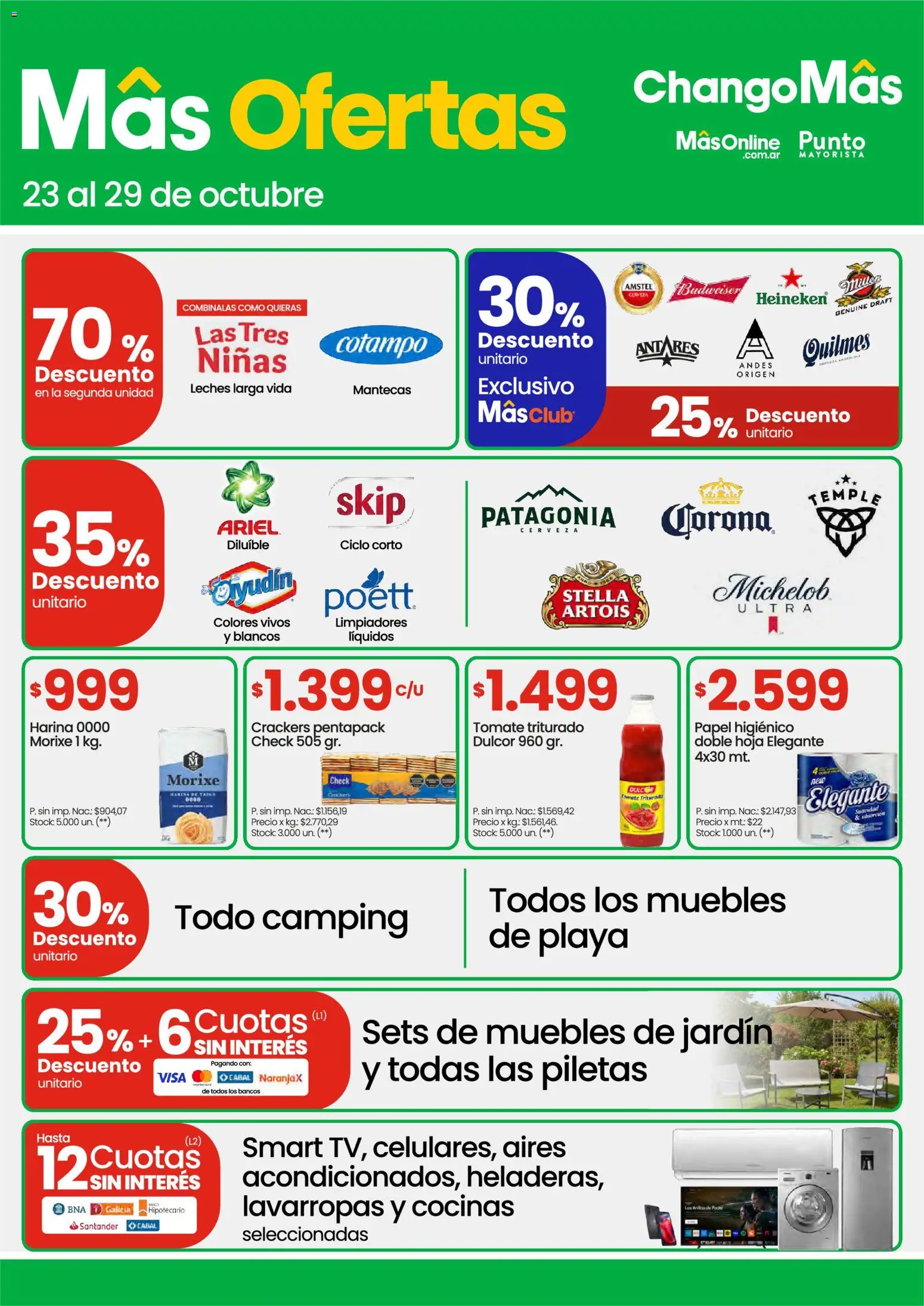 Punto Mayorista catálogo │ válido desde el 23.10.2025 | Página: 1 | Productos: Papel higiénico, Banco, Harina, Lavarropas