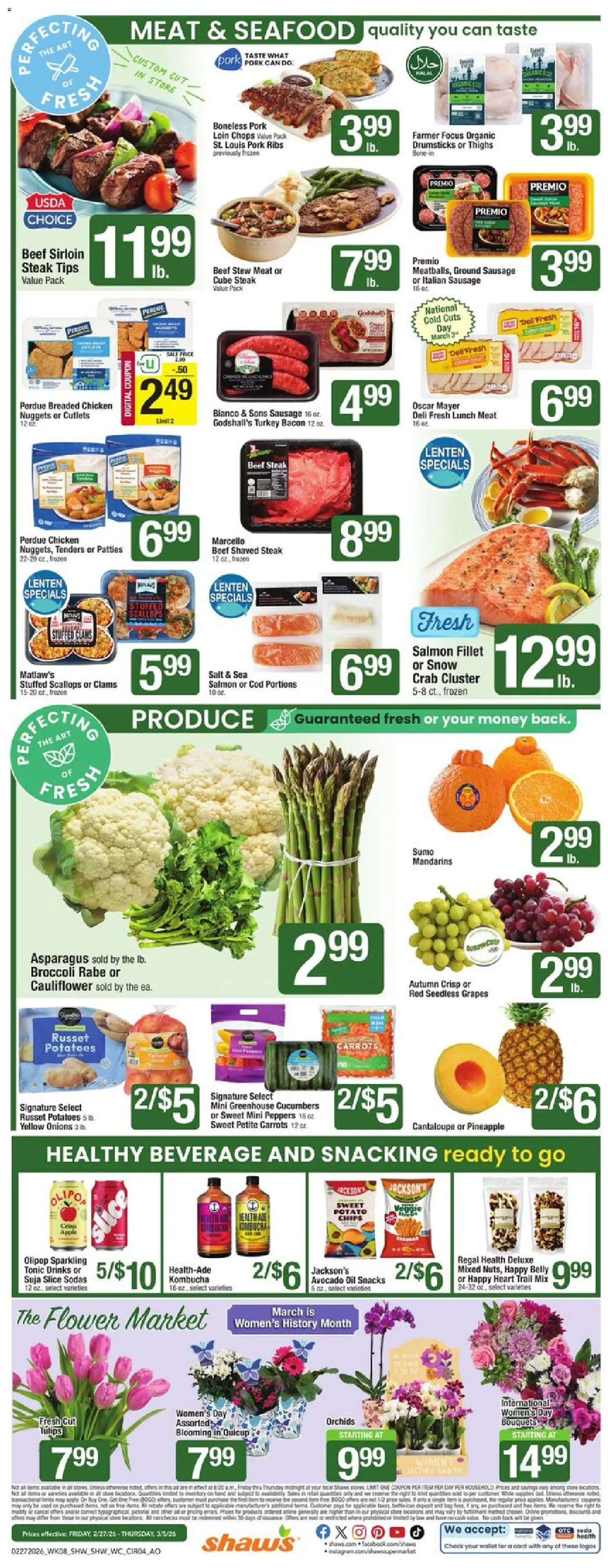 Shaw's Weekly Ad - VT - valid from 27.02.2026 | Page: 4 | Products: Broccoli, Peppers, Chips, Sausage