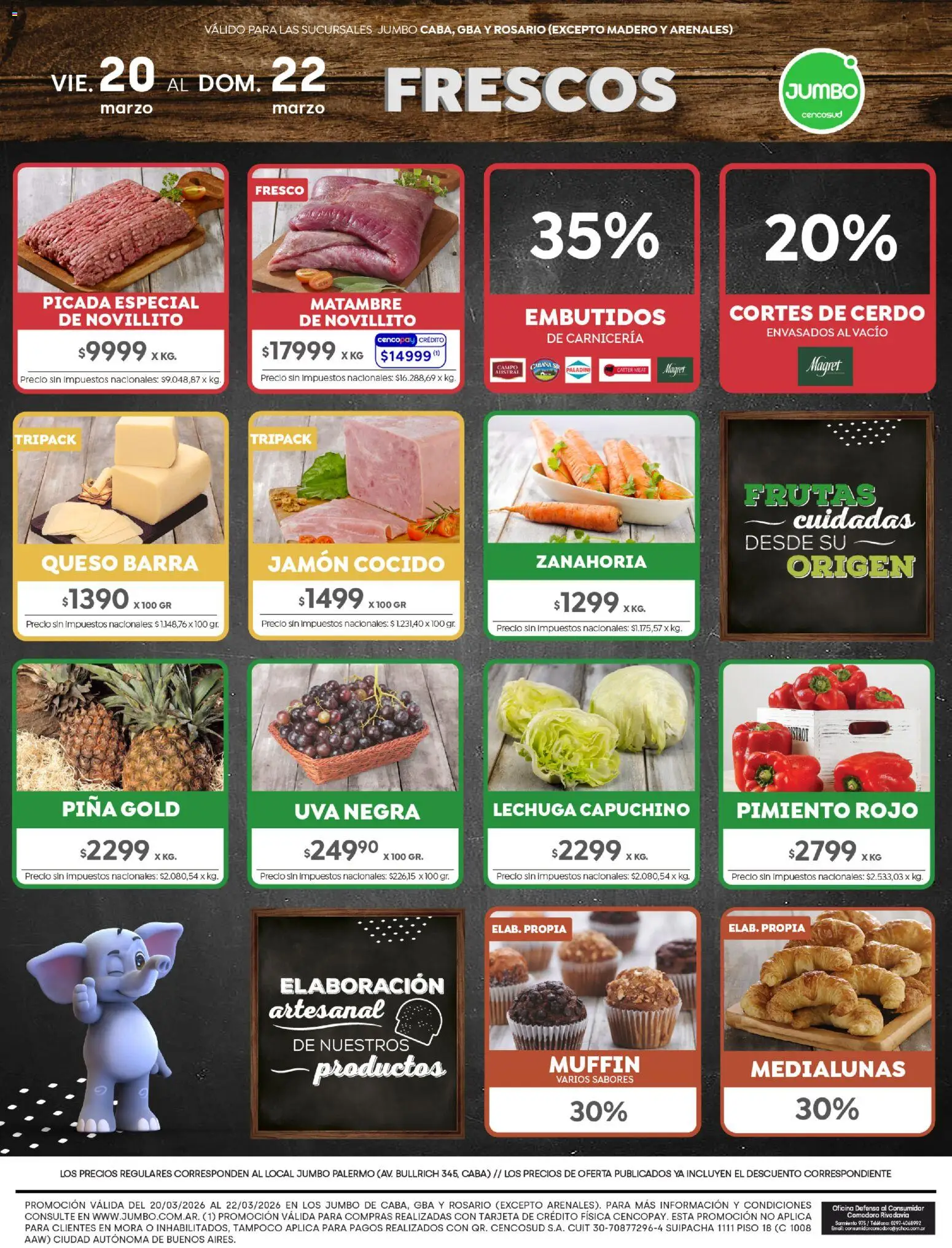 Jumbo ofertas │ válido desde el 20.03.2026 | Página: 8 | Productos: Lechuga, Pimiento, Jamón, Cerdo