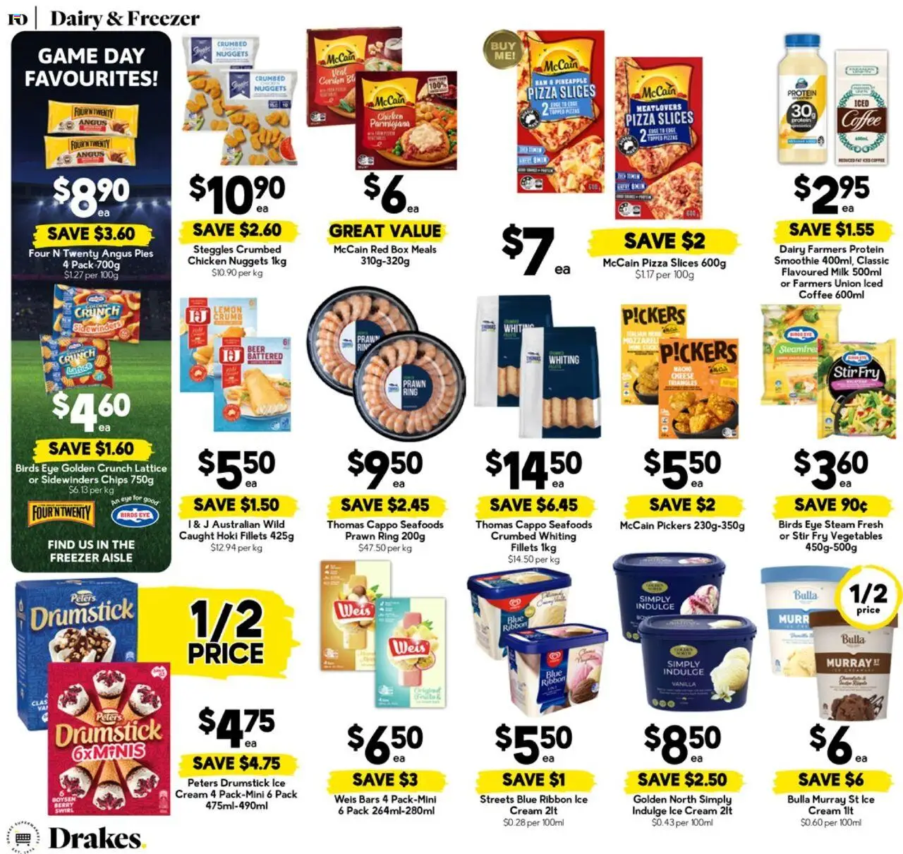 Drakes catalogue - valid from 10.09.2025 | Page: 10 | Products: Pizza, Chips, Cream, Freezer