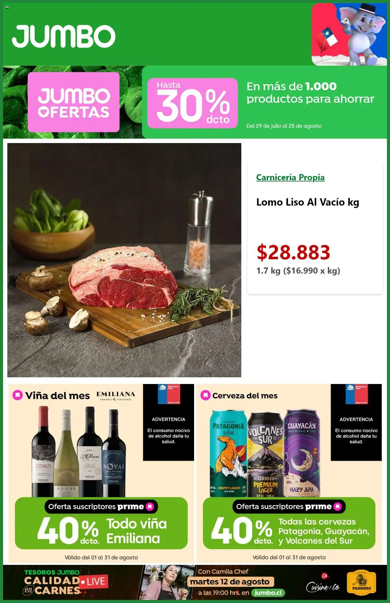 Jumbo ofertas  │ válido desde el 12.08.2025 | Página: 3 | Productos: Cerveza