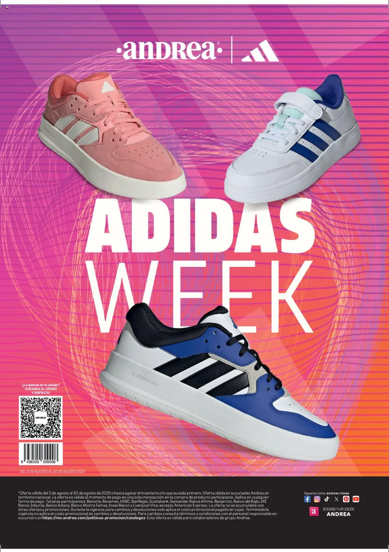 Nuevas ofertas de Andrea válidas en toda la República Mexicana desde el 03.08.2025. ¡Encuentra las mejores ofertas en Andrea - Catálogo Adidas Week! | Página: 20 | Productos: Banco