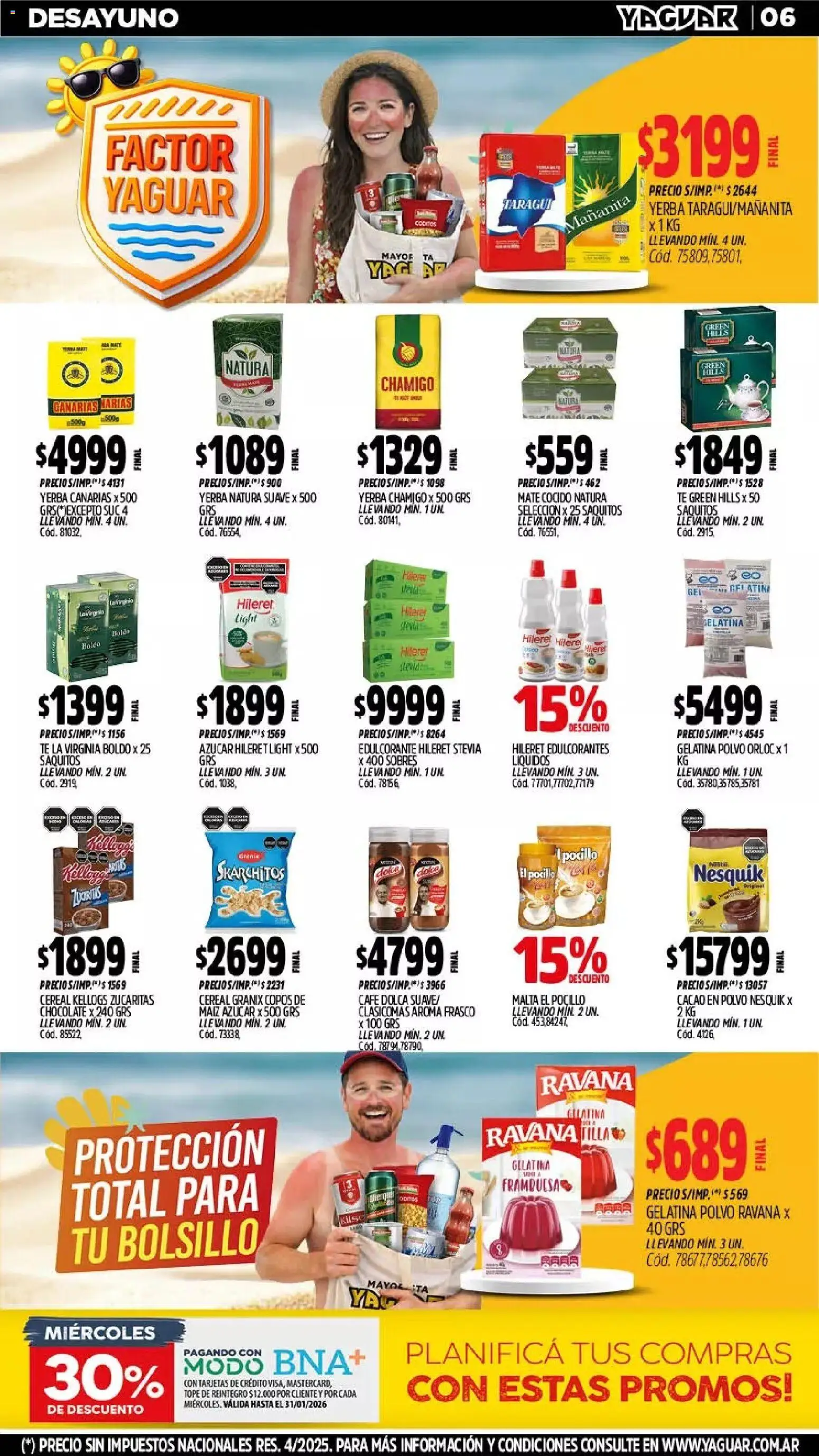 Yaguar - Oferta Semanal Neuquen │ válido desde el 26.01.2026 | Página: 6 | Productos: Copos, Polvo, Gelatina, Chocolate