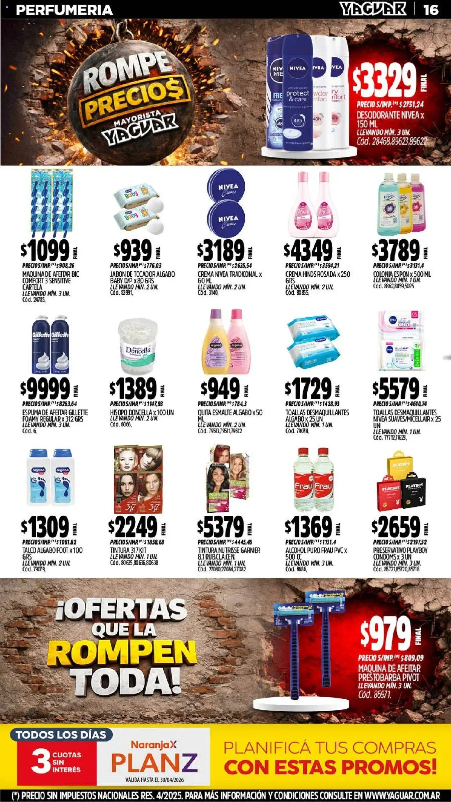 Yaguar - Oferta Semanal Salta │ válido desde el 13.04.2026 | Página: 17 | Productos: Toallas, Maquina de afeitar, Jabón, Desodorante