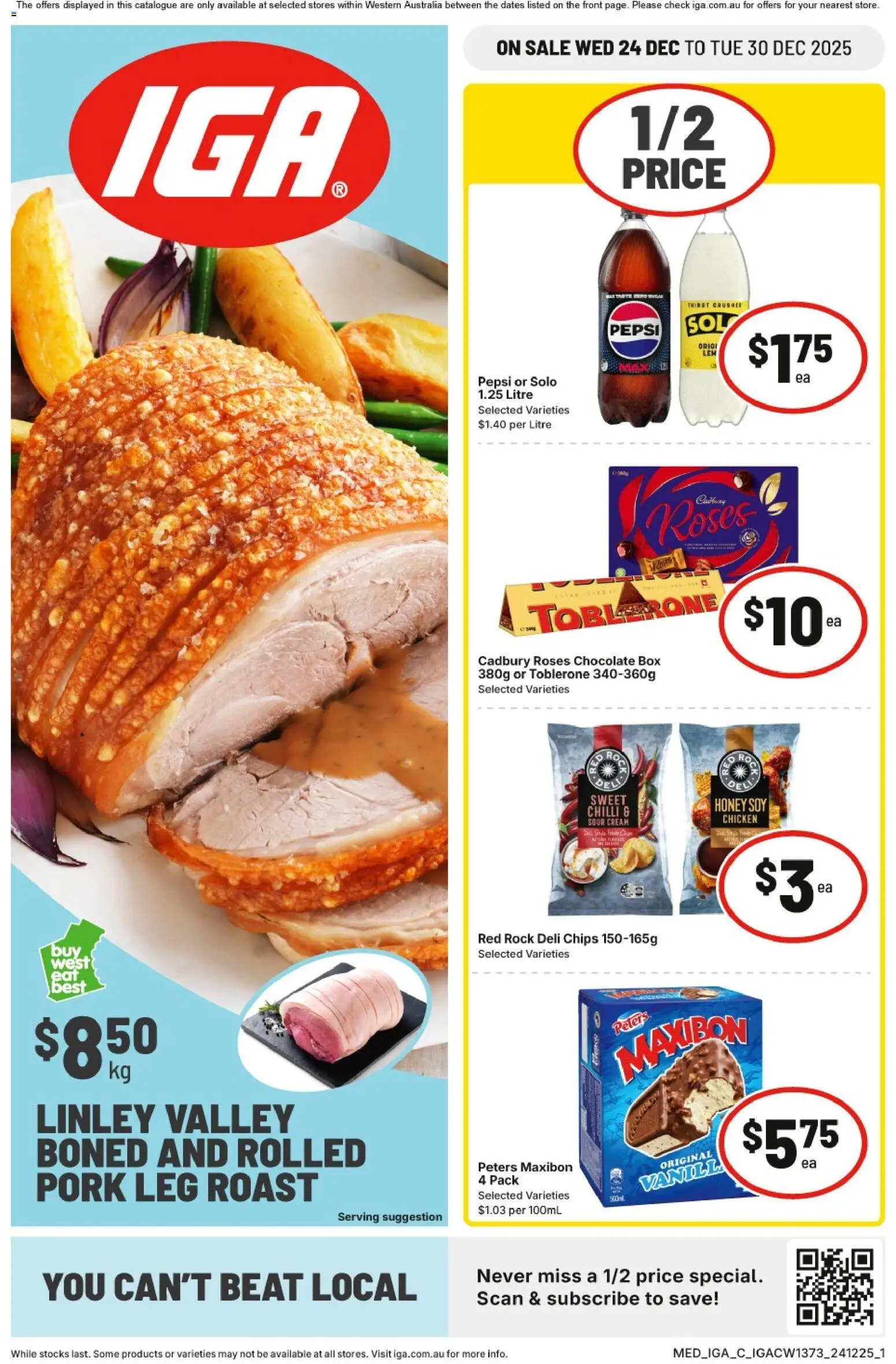 IGA catalogue - valid from 24.12.2025 | Page: 1 | Products: Chicken, Pork, Sour cream, Chilli