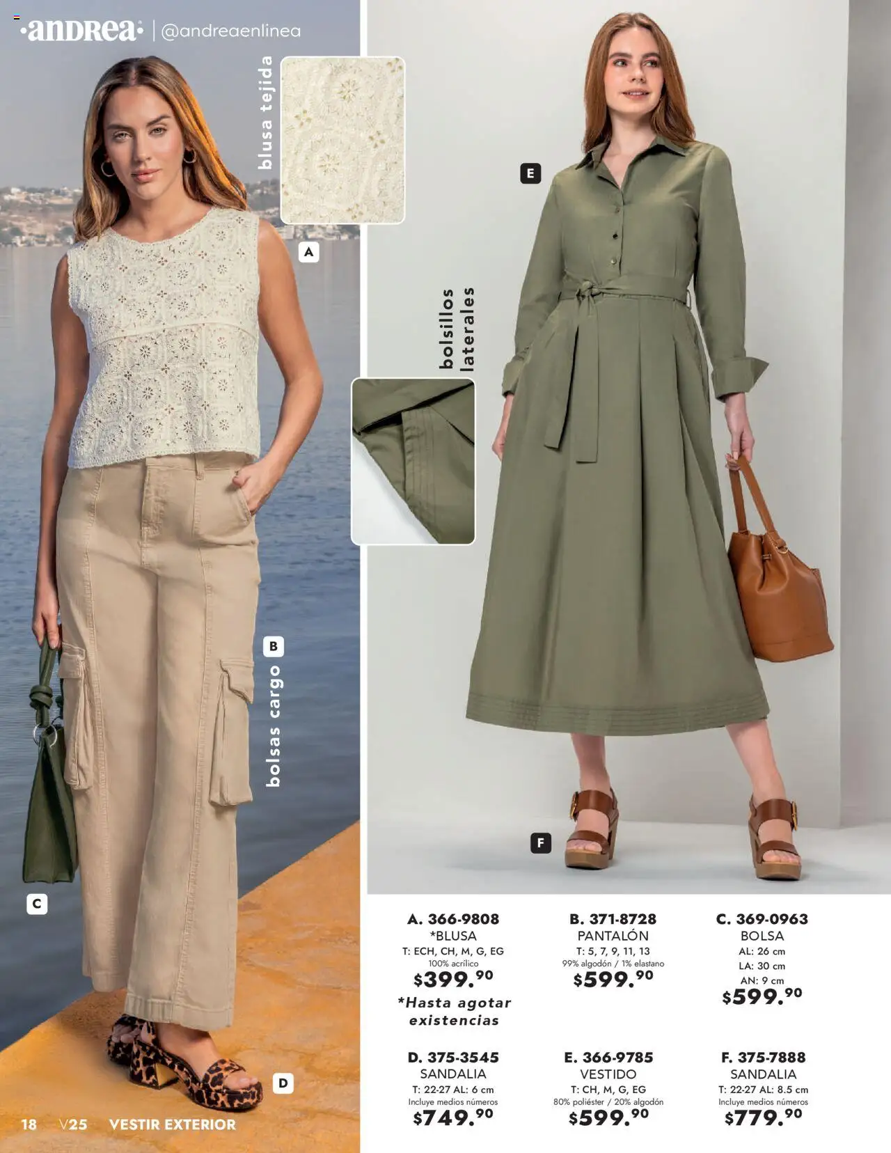 Nuevas ofertas de Andrea válidas en toda la República Mexicana desde el 25.05.2025. ¡Encuentra las mejores ofertas en Andrea - Catálogo Vestir Exterior! | Página: 18 | Productos: Blusa, Bolsa, Algodón, Vestido