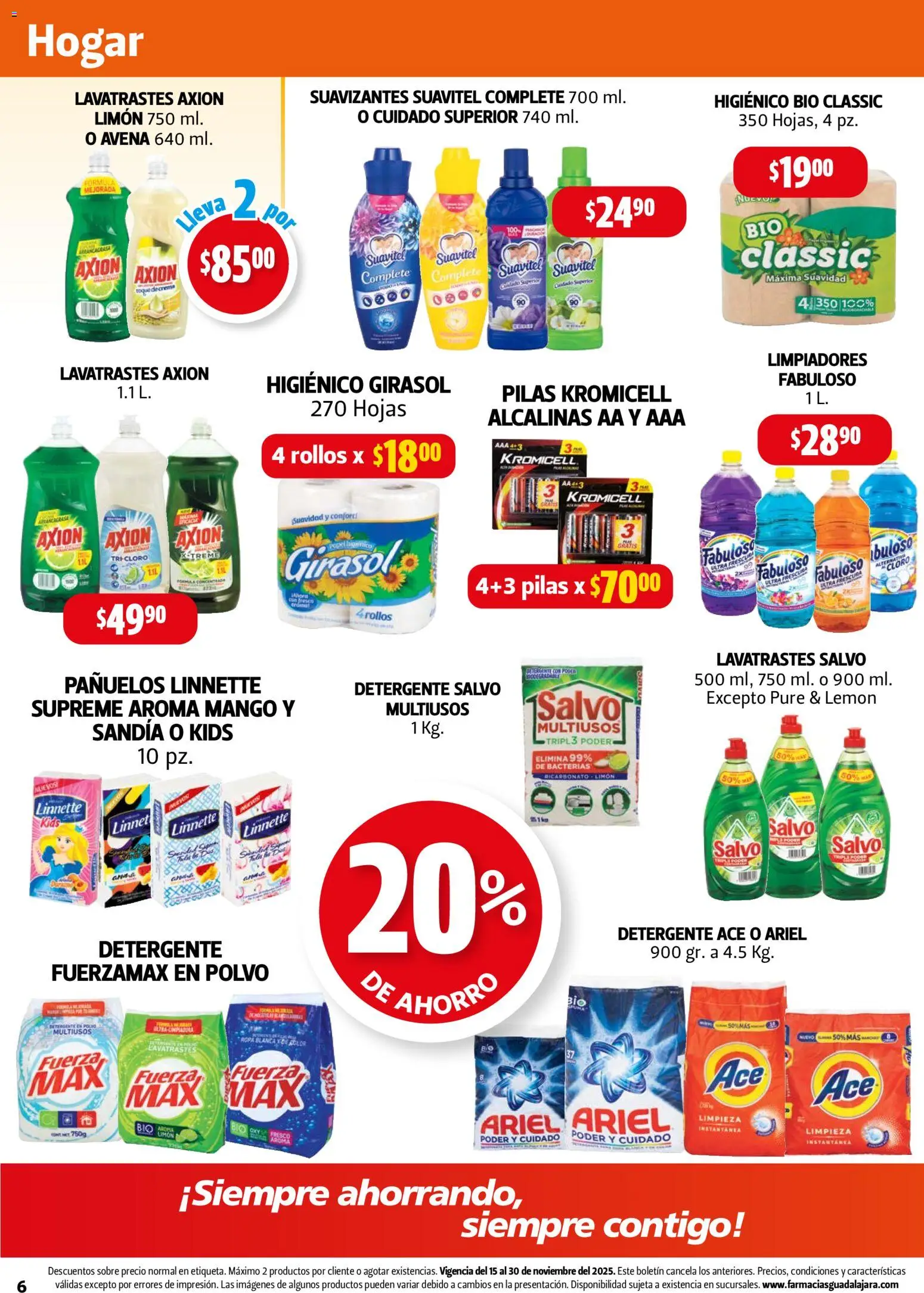 Nuevas ofertas de Farmacia Guadalajara válidas en toda la República Mexicana desde el 15.11.2025. ¡Encuentra las mejores ofertas en Farmacia Guadalajara catálogo! | Página: 6