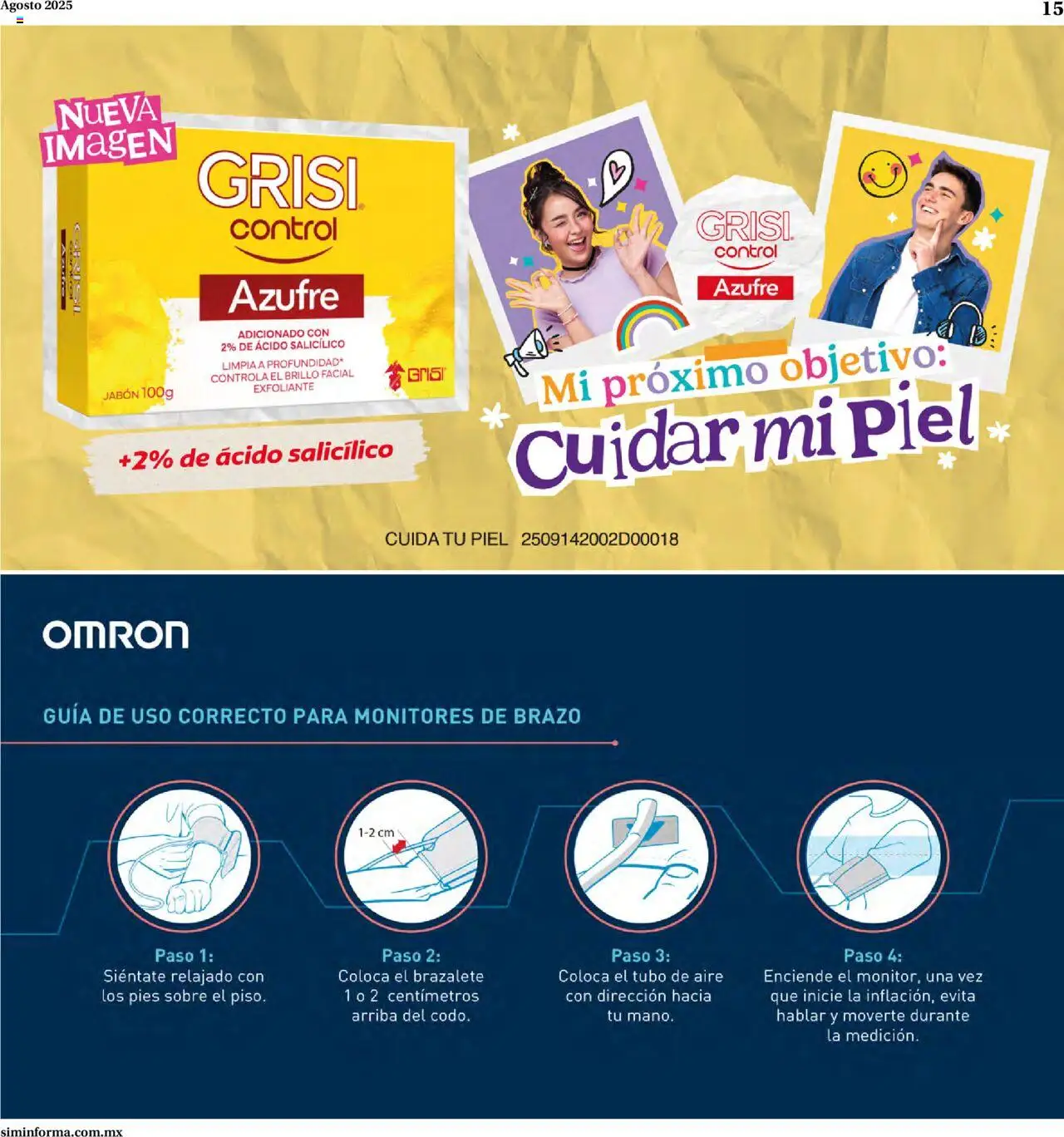 Nuevas ofertas de Farmacias Similares válidas en toda la República Mexicana desde el 15.08.2025. ¡Encuentra las mejores ofertas en Farmacias Similares - Catálogo Siminforma! | Página: 15 | Productos: Brillo, Brazalete, Sobre, Jabón