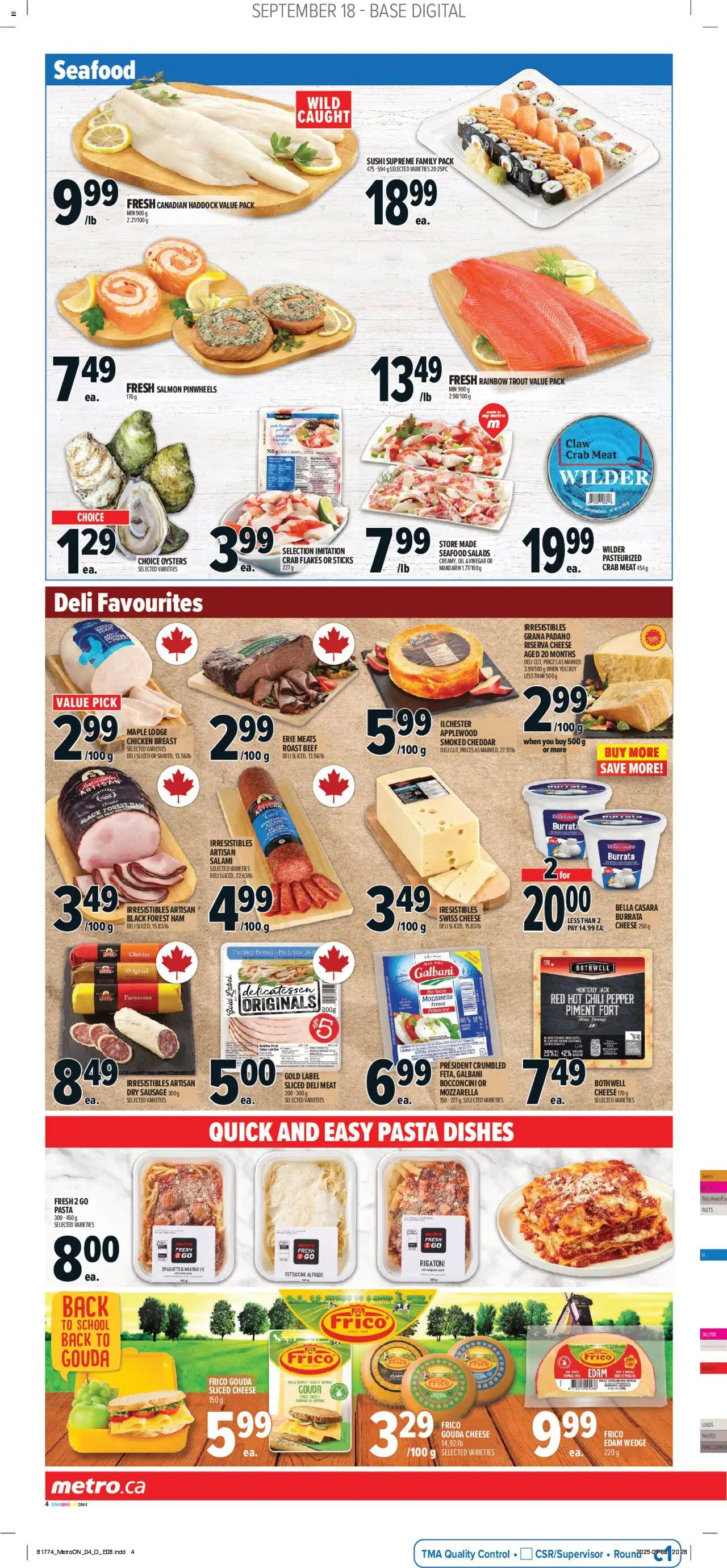 Metro flyer valid from 18.09.2025 | Page: 8 | Products: Beef, Pasta, Flakes, Chicken