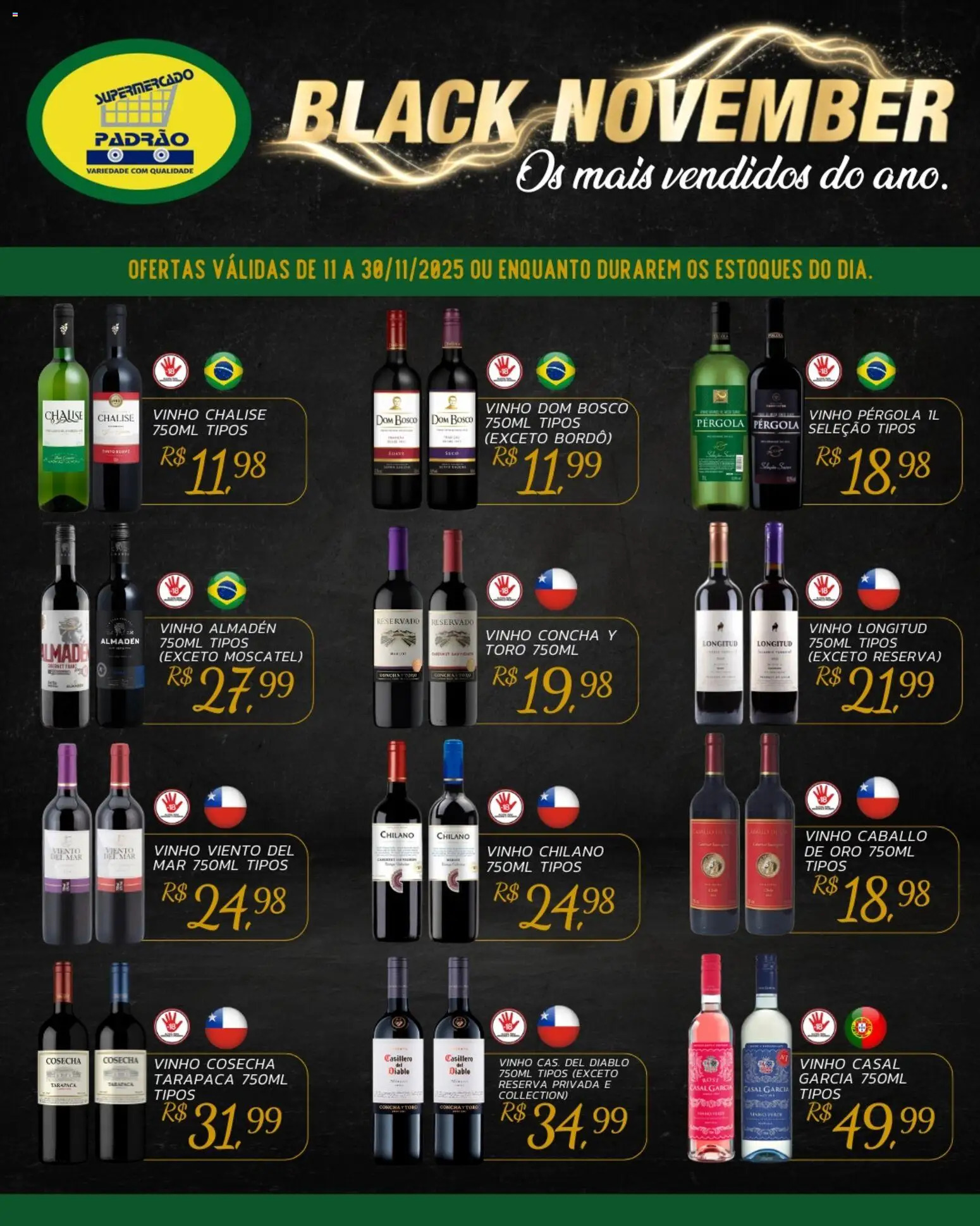 Supermercado Padrão Folheto - válido de 11.11.2025 | Página: 1 | Produtos: Vinho