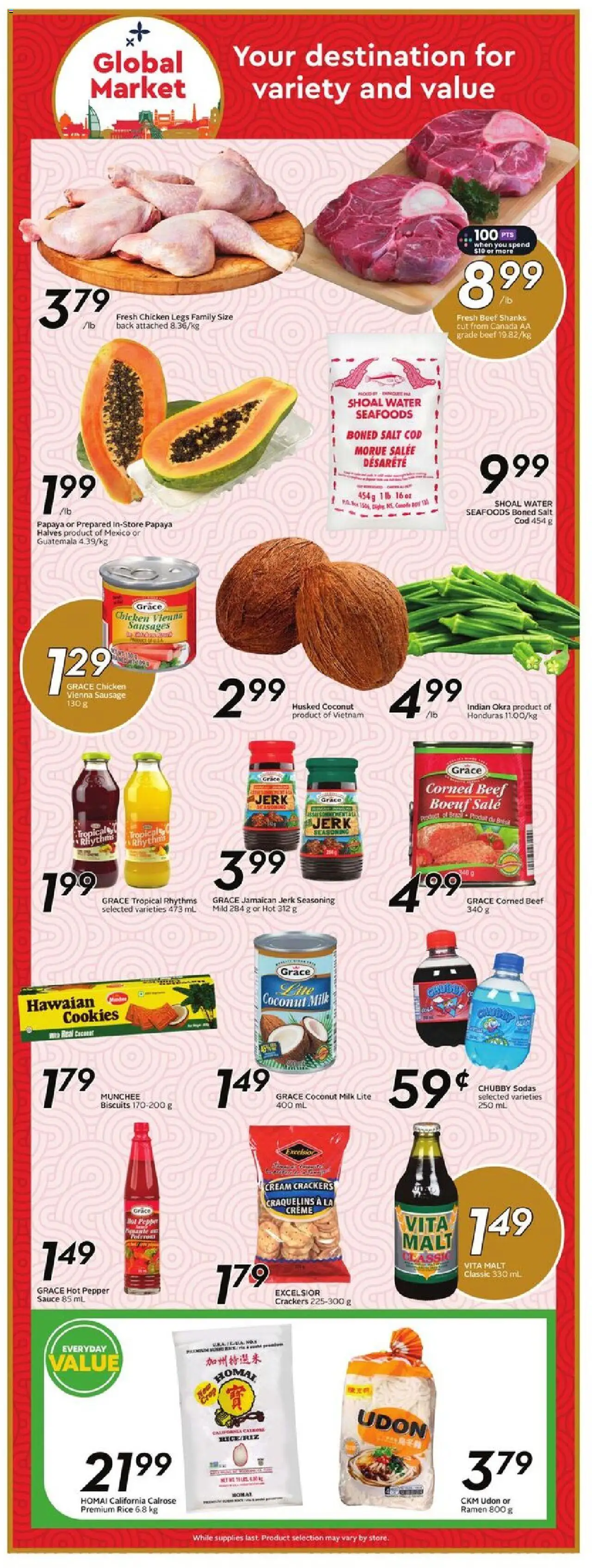 Sobeys flyer valid from 12.06.2025 | Page: 19 | Products: Rice, Cookies, Milk, Chicken