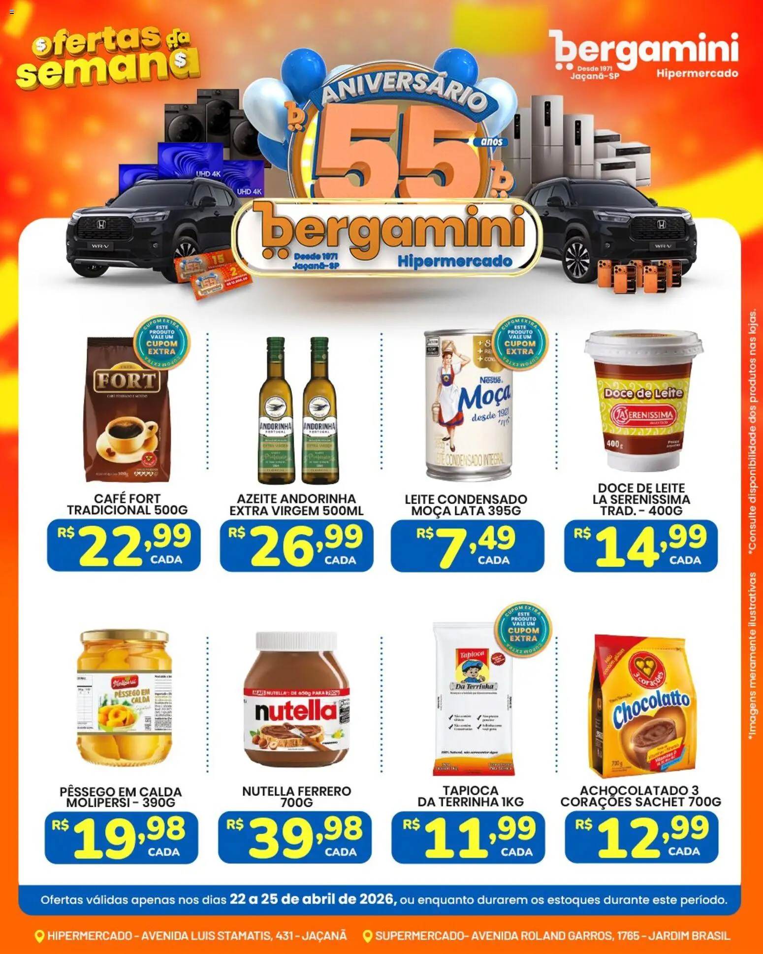 Supermercado Bergamini Folheto - válido de 22.04.2026 | Página: 2 | Produtos: Achocolatado, Café, Leite condensado, Doce de leite