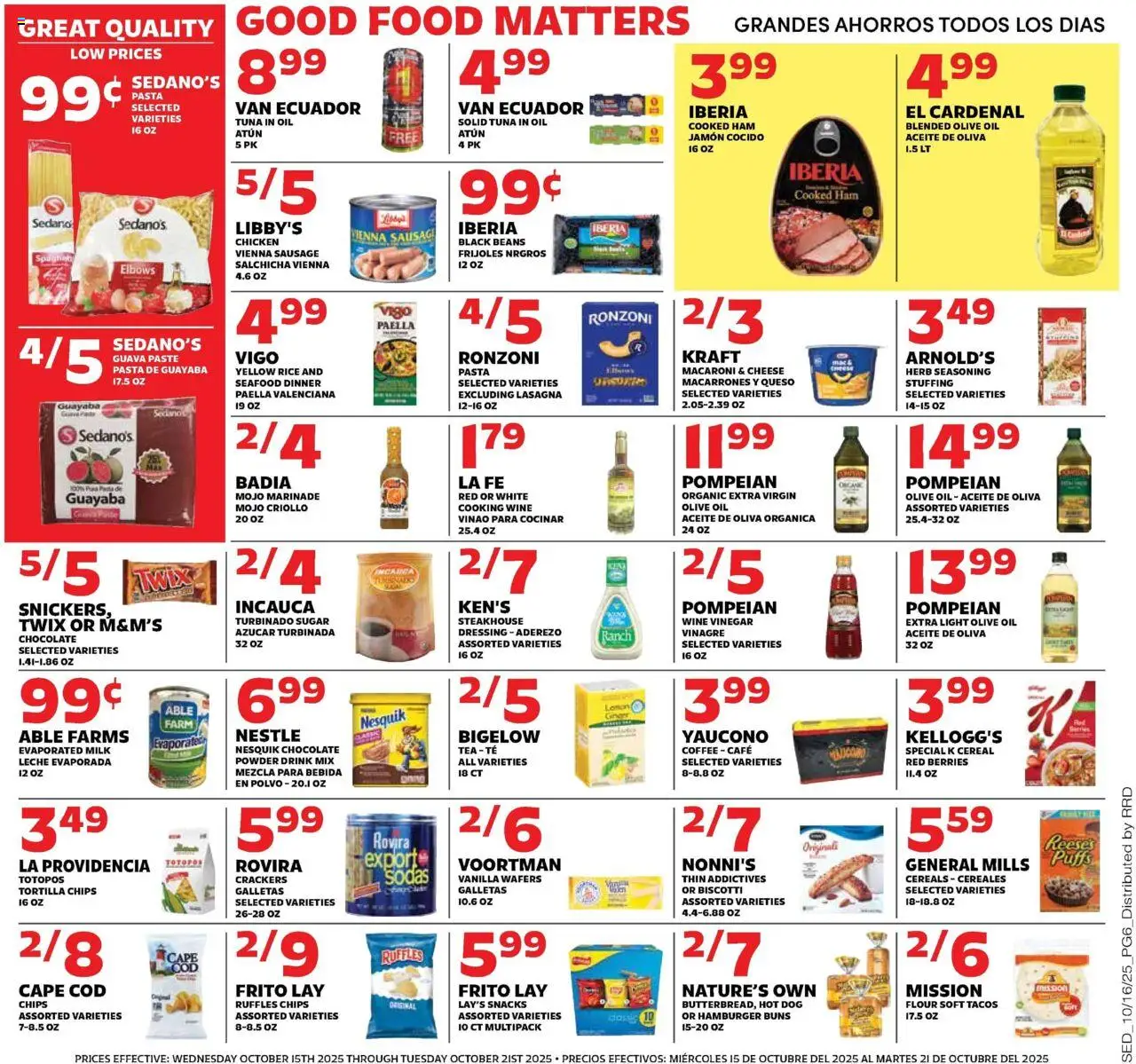 Sedano's Weekly Ad - valid from 15.10.2025 | Page: 6 | Products: Wine, Cereals, Pasta, Sugar