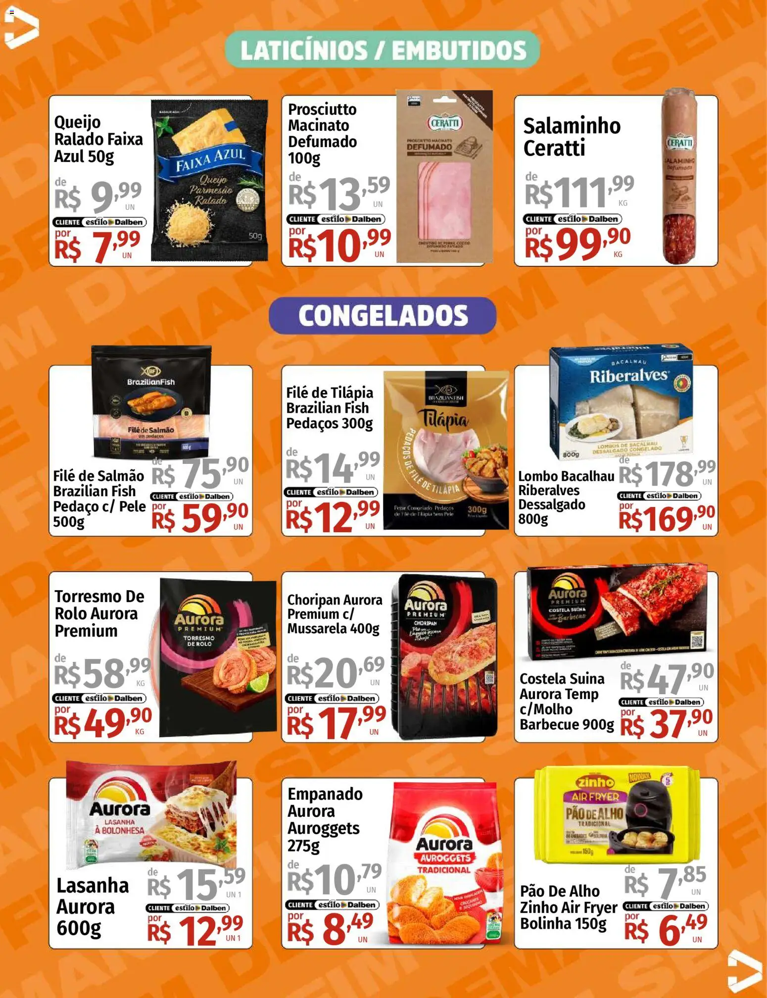 Supermercado Dalben Folheto - válido de 12.12.2025 | Página: 10 | Produtos: Salmão, Bacalhau, Pão, Queijo parmesão