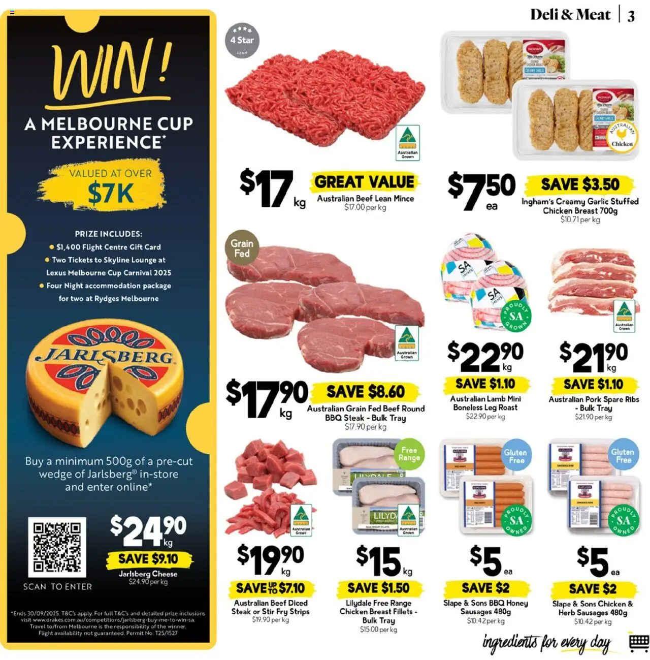 Drakes catalogue - valid from 17.09.2025 | Page: 3 | Products: Cheese, Chicken, Lamb, Meat