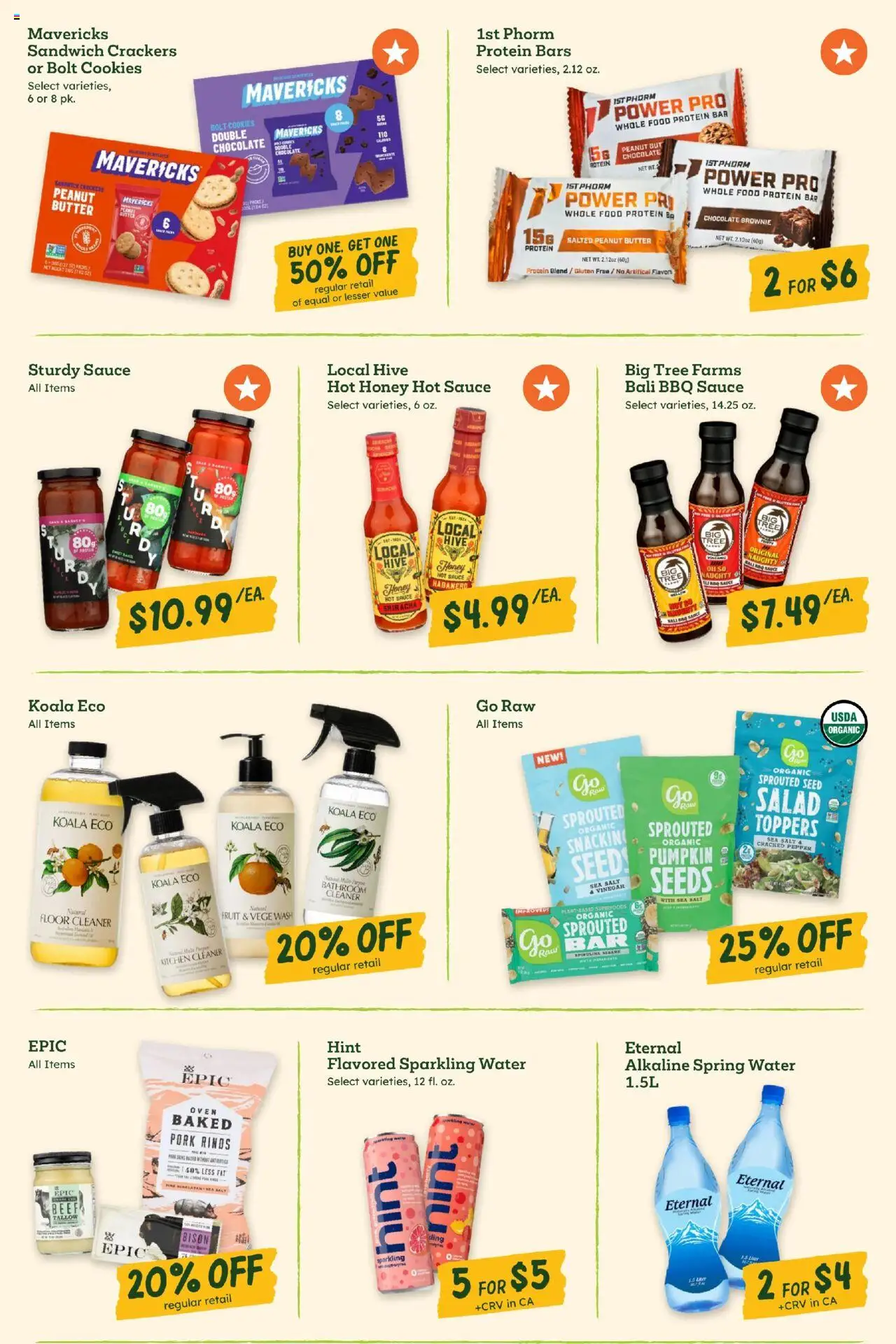 Sprouts Monthly Ad - valid from 24.09.2025 | Page: 8 | Products: Sauce, Salt, Chocolate Brownie, Toppers