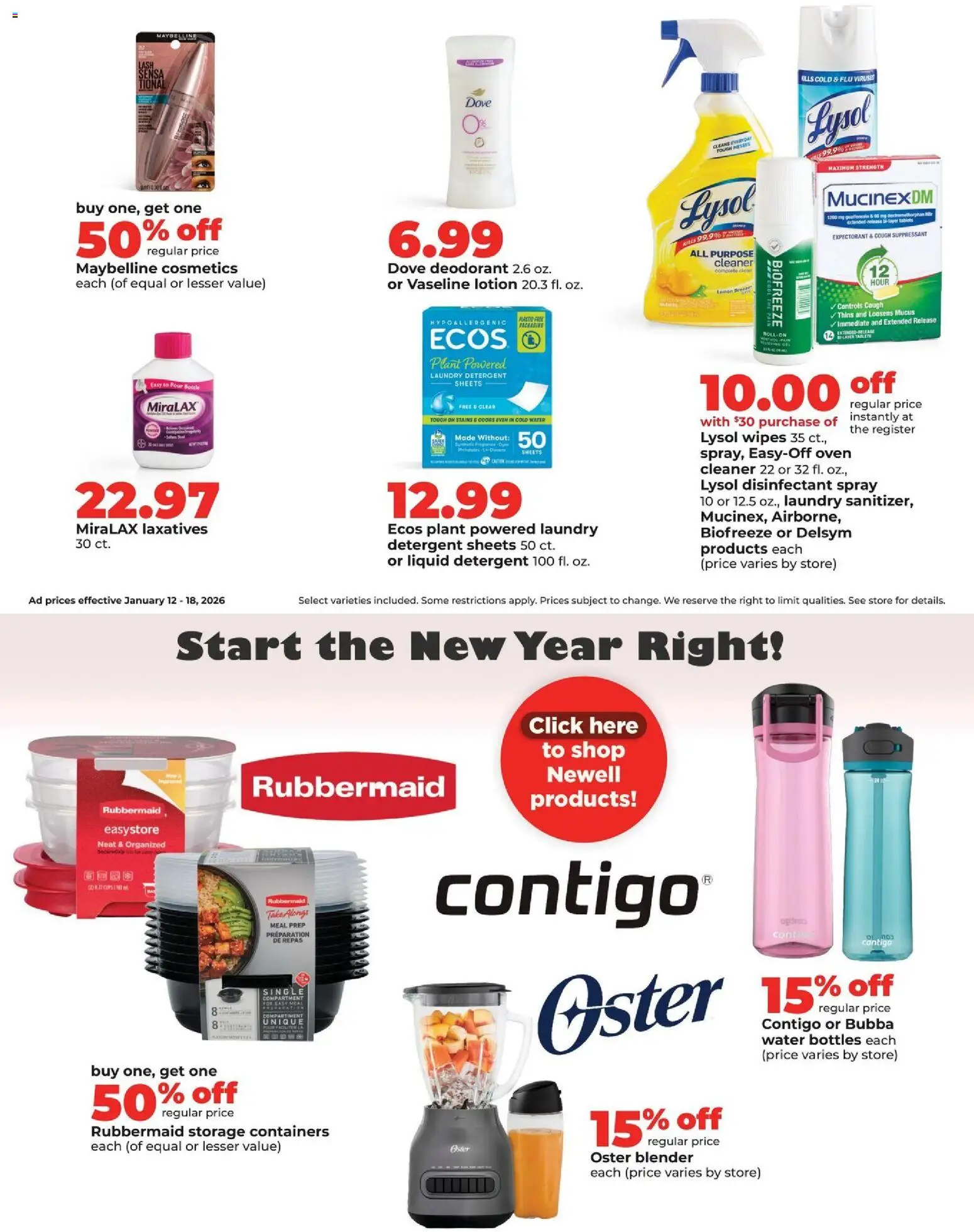HyVee Weekly Ad - valid from 12.01.2026 | Page: 34 | Products: Blender, Deodorant, Water, Lemon