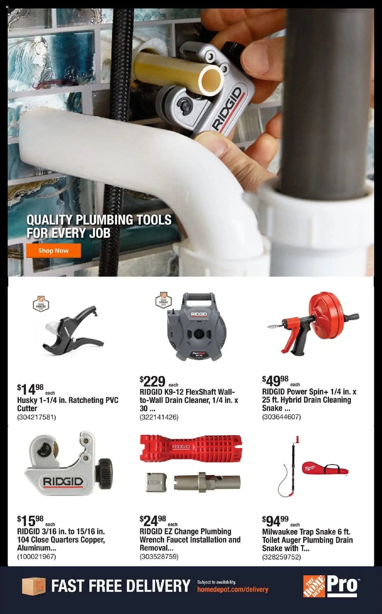 Home Depot Shop Pro Ad - FL - valid from 25.08.2025 | Page: 4 | Products: Wrench, Cutter