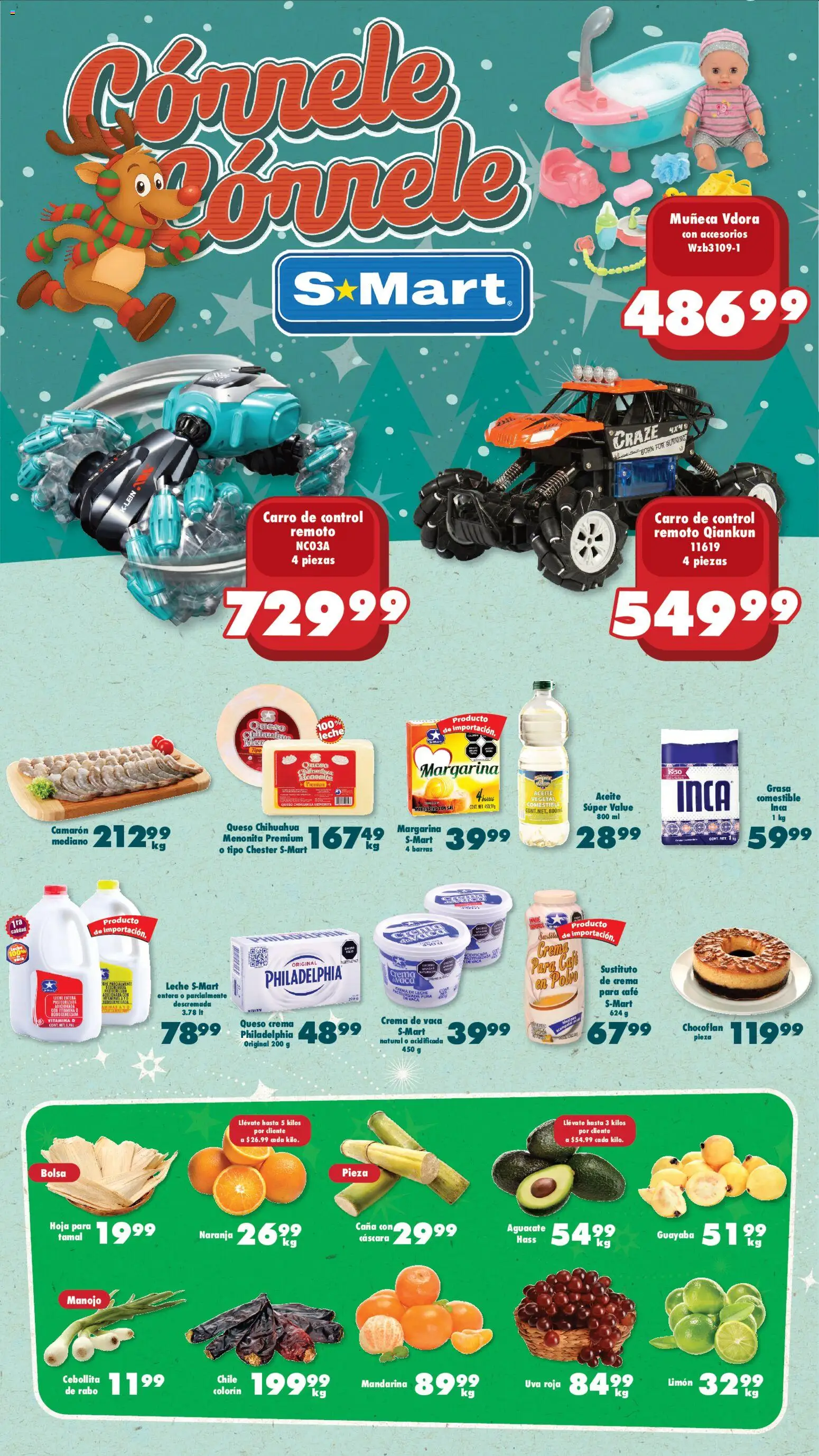 Nuevas ofertas de S-Mart válidas en toda la República Mexicana desde el 12.12.2025. ¡Encuentra las mejores ofertas en S-Mart folleto Monterrey! | Página: 2 | Productos: Limón, Leche, Aceite, Control remoto
