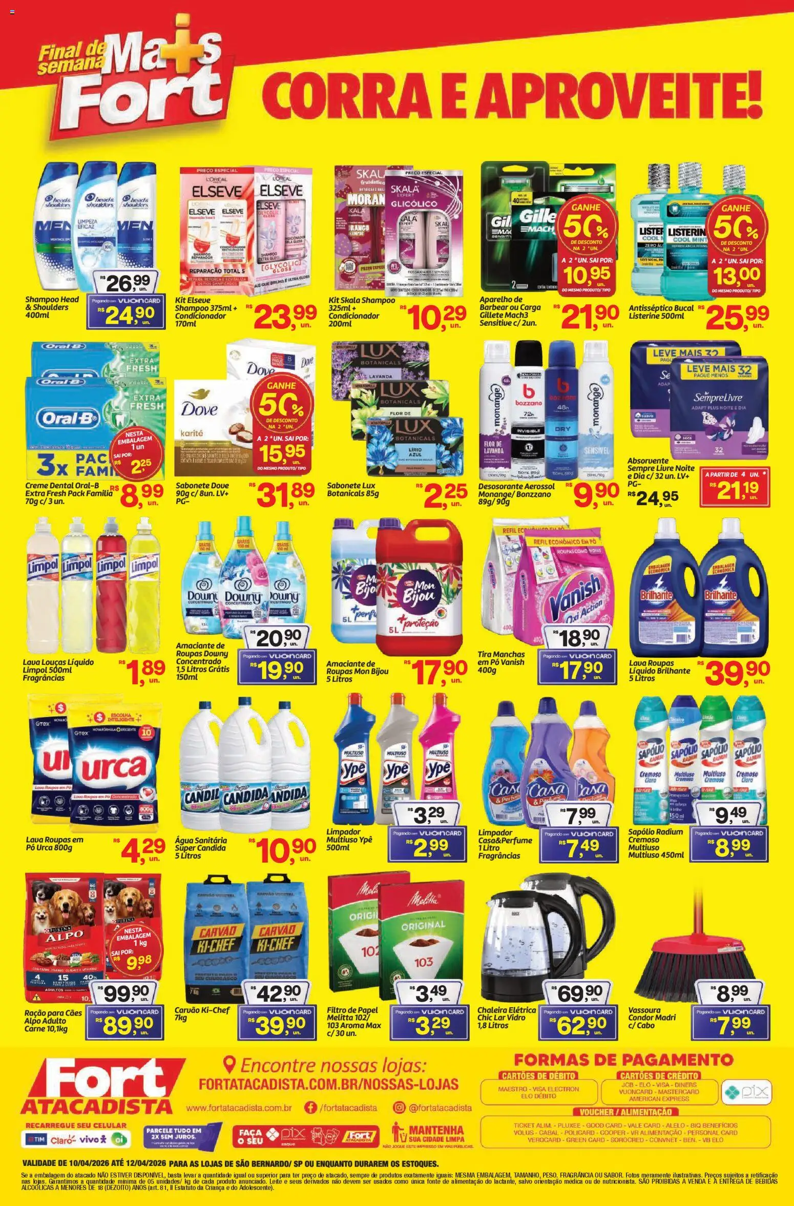 Fort Atacadista Folheto - válido de 10.04.2026 | Página: 4 | Produtos: Carne, Dove, Sempre Livre, Água sanitária