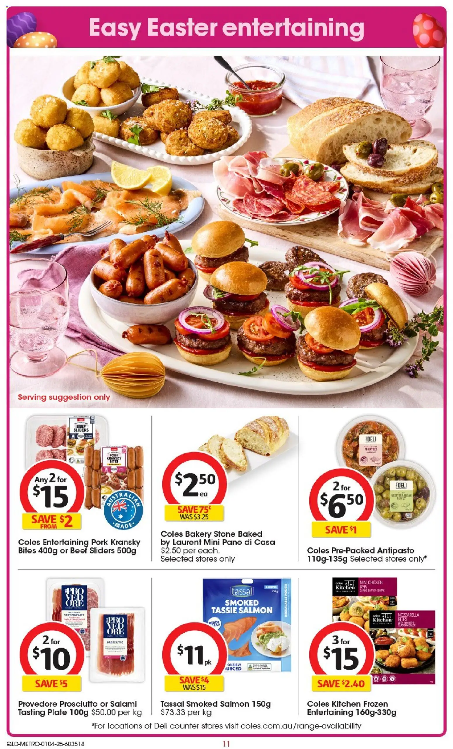 Coles catalogue - valid from 01.04.2026 | Page: 11 | Products: Salami, Chicken, Beef, Salmon