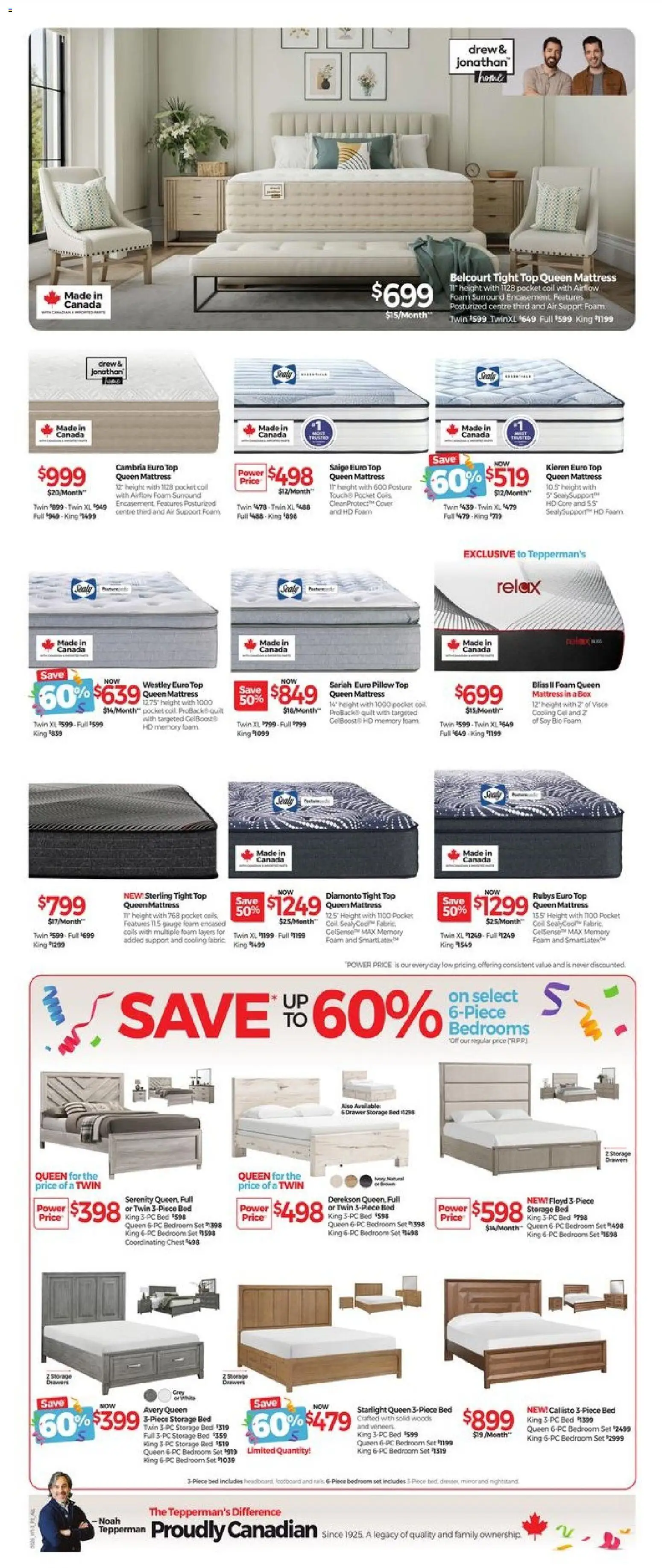 Tepperman's flyer valid from 06.03.2026 | Page: 6 | Products: PC, Bed, Mattress, Pillow