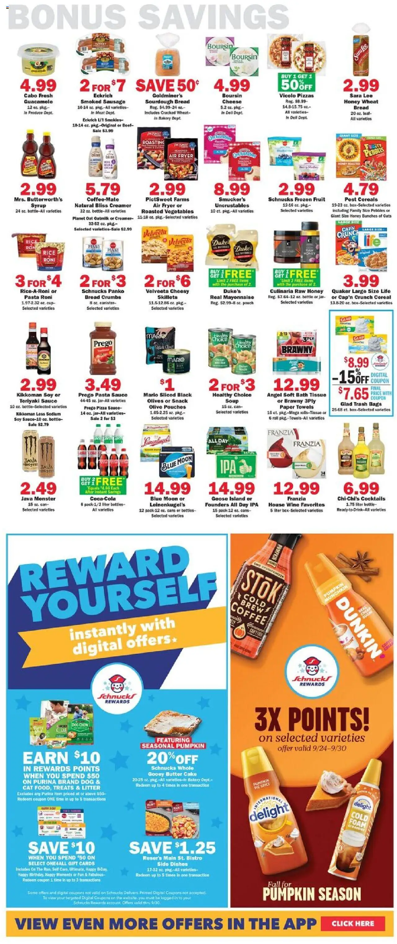 Schnucks Weekly Print Ad - IL - valid from 24.09.2025 | Page: 7 | Products: Fryer, Cheese, Wine, Sauce