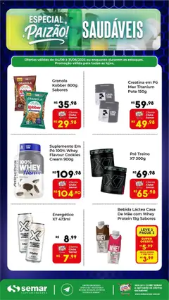 Semar Supermercado Folheto - válido de 04.08.2025 | Página: 1 | Produtos: Castanhas, Creatina, Mel, Bebida