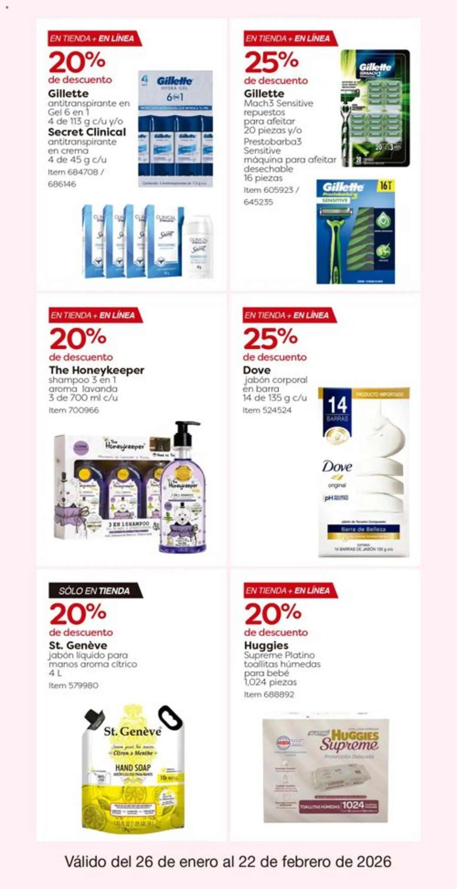 Nuevas ofertas de Costco válidas en toda la República Mexicana desde el 26.01.2026. ¡Encuentra las mejores ofertas en Costco catálogo! | Página: 31 | Productos: Antitranspirante, Jabón líquido, Toallitas húmedas, Barra